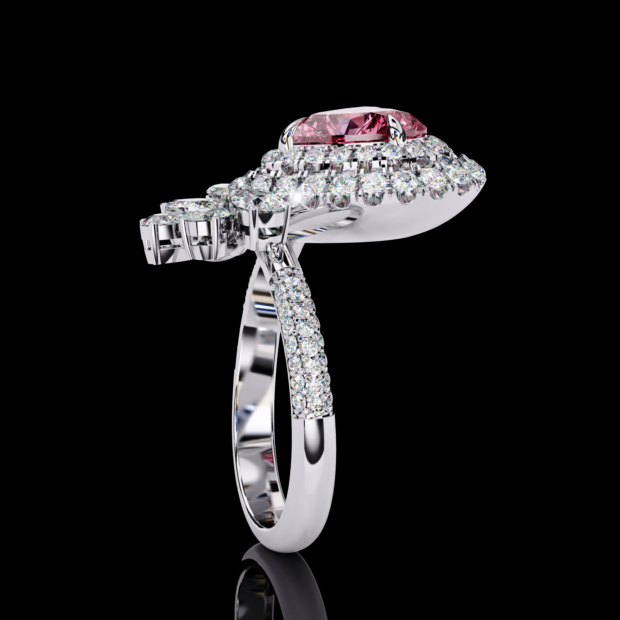 Treasured Pink Heart Diamond Ring