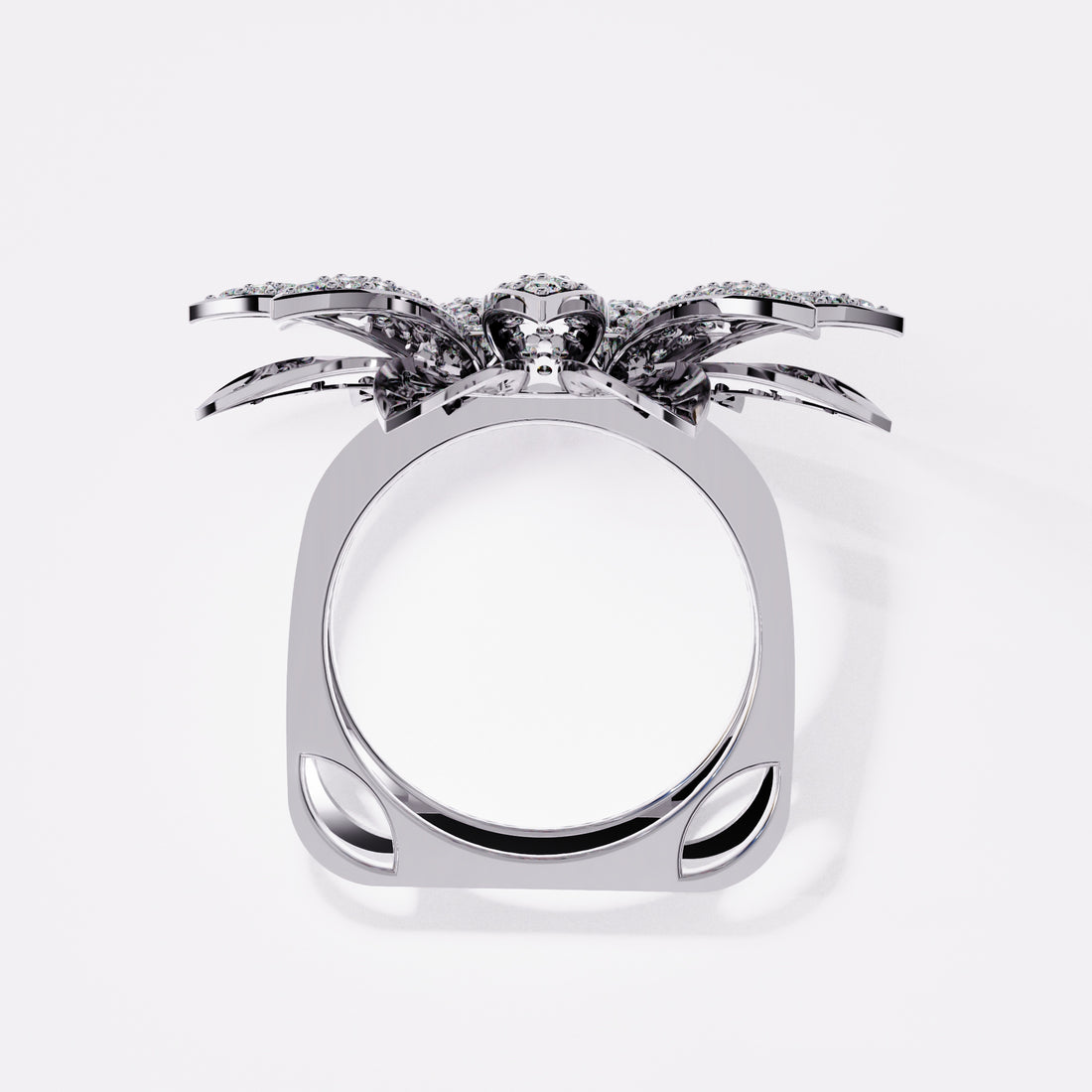 Abstract Flower Diamond Ring