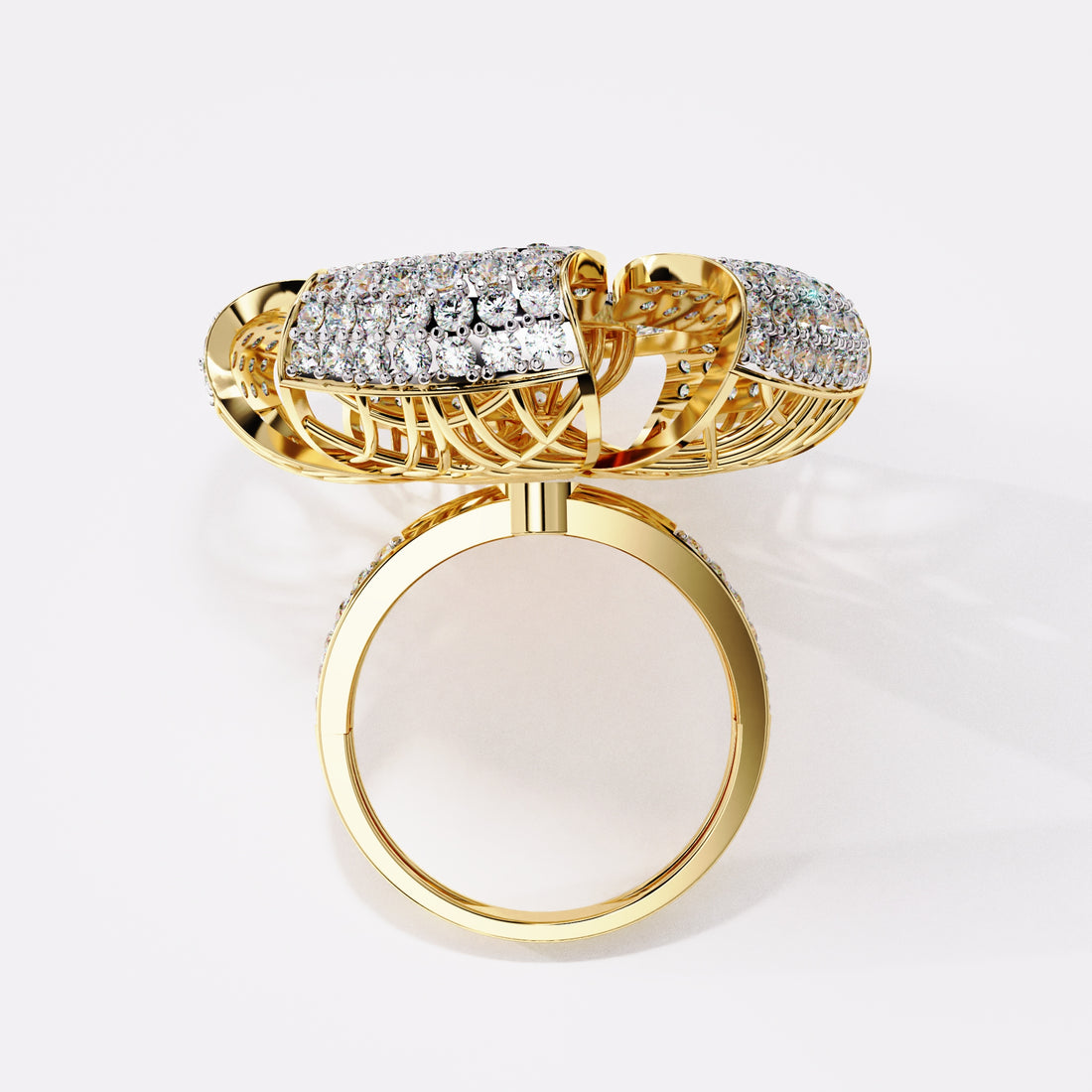 Fern-Petal Diamond Ring