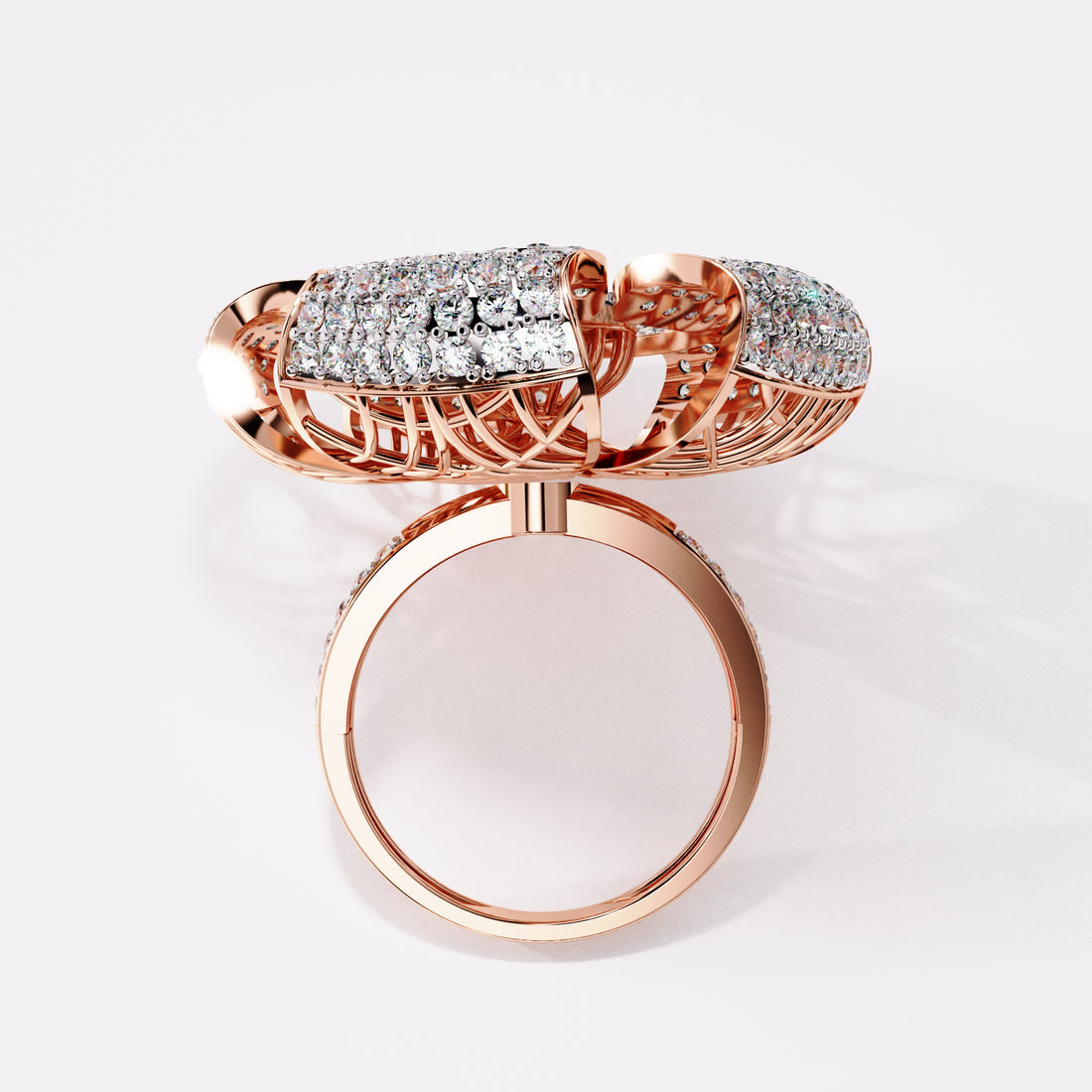 Fern-Petal Diamond Ring