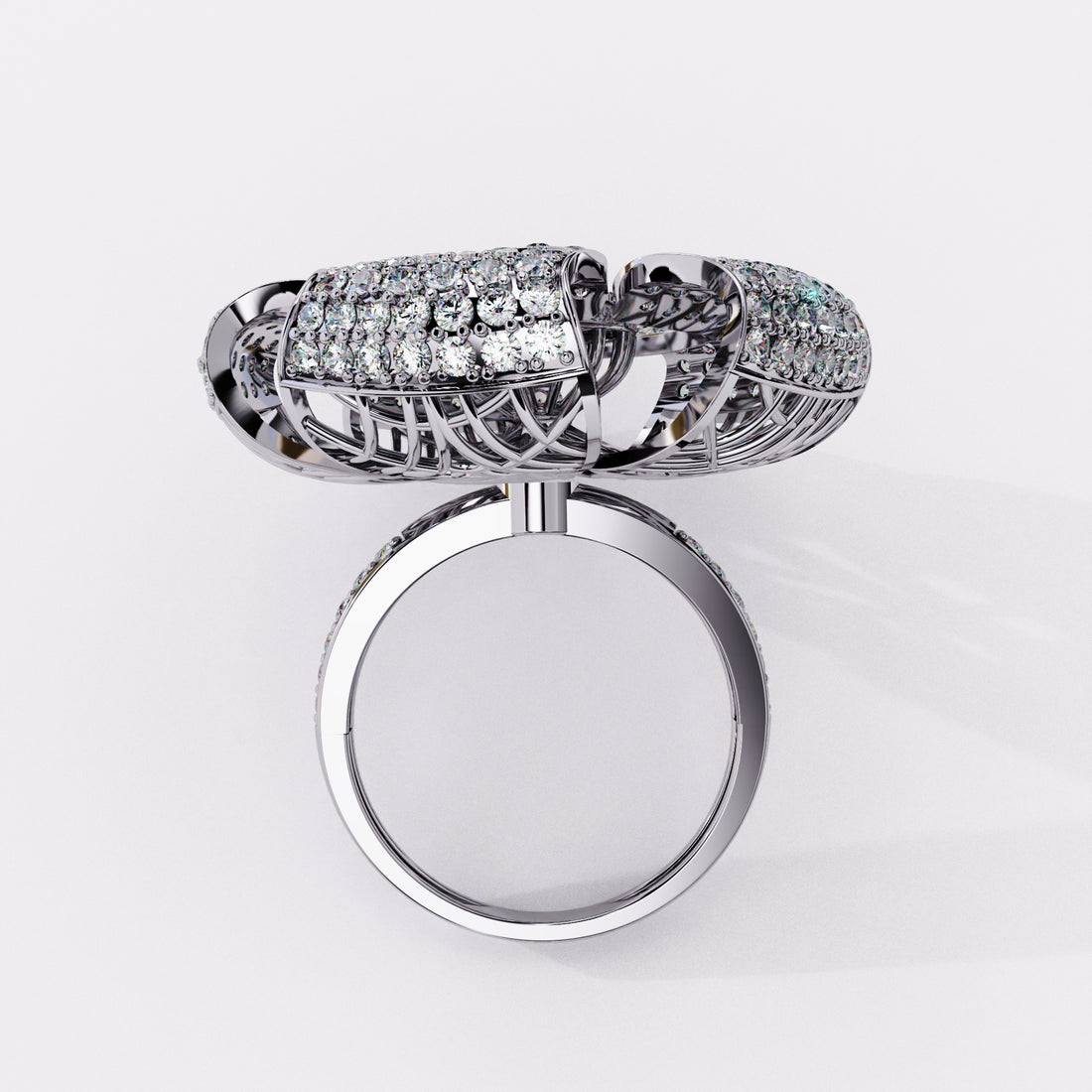 Fern-Petal Diamond Ring