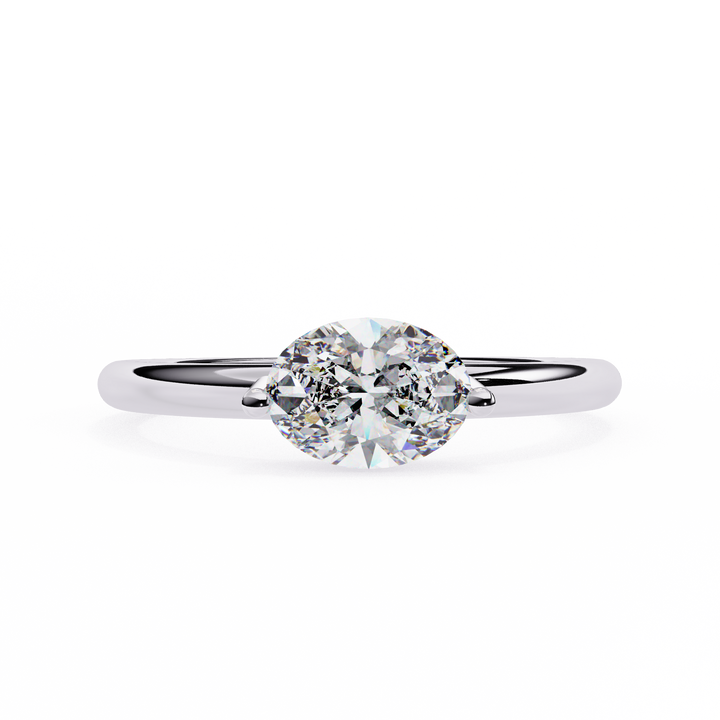 East West Oval Diamond Ring