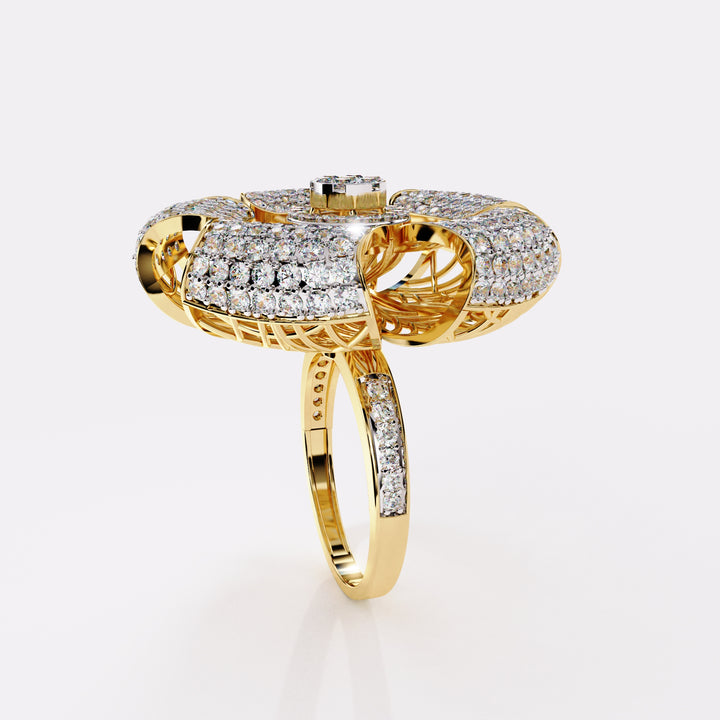 Fern-Petal Diamond Ring