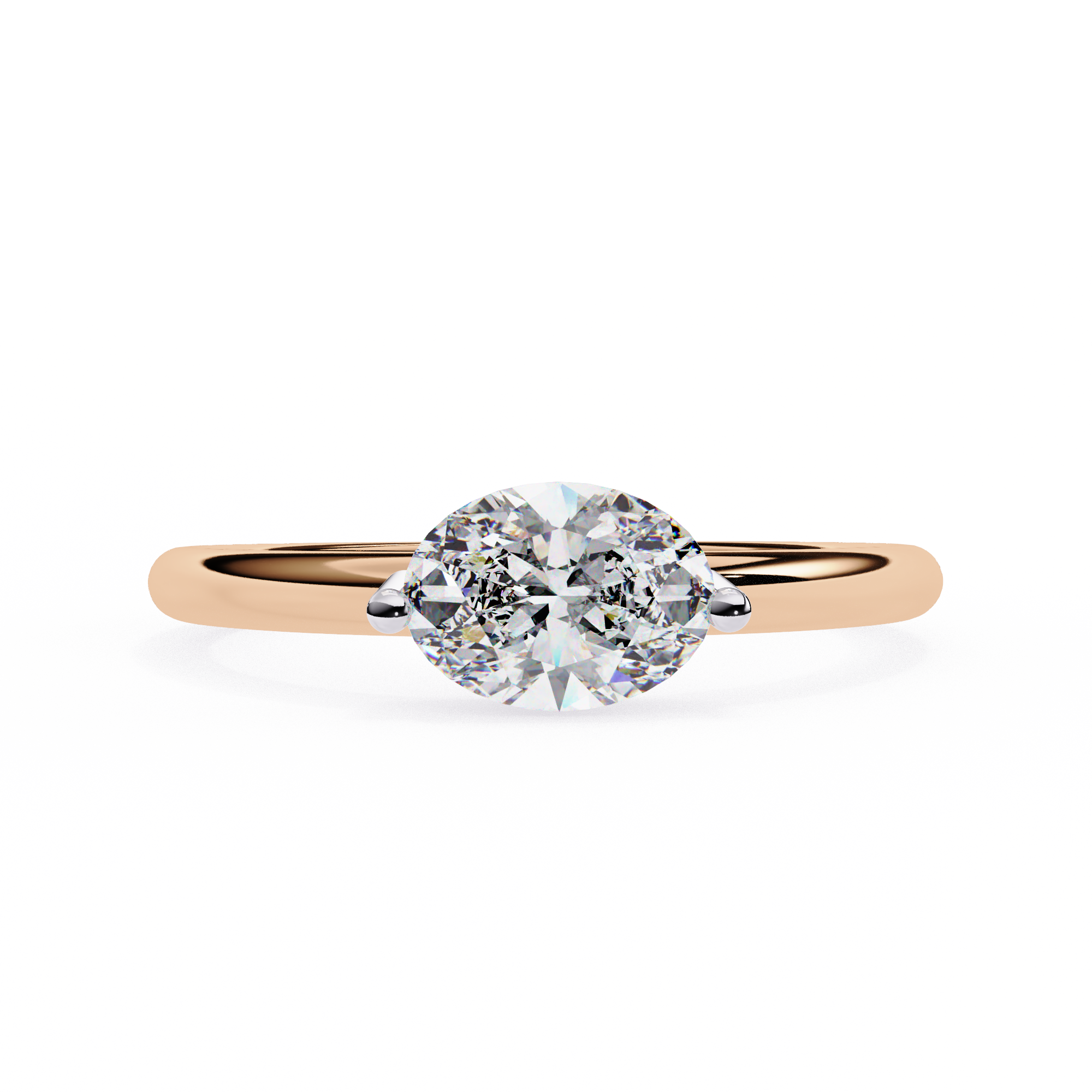 East West Oval Diamond Ring