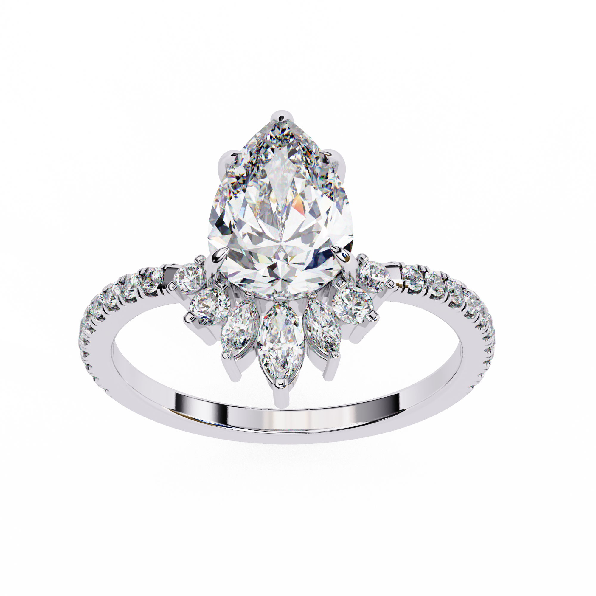 Statement Pear Shaped Lab Grown Diamond Ring