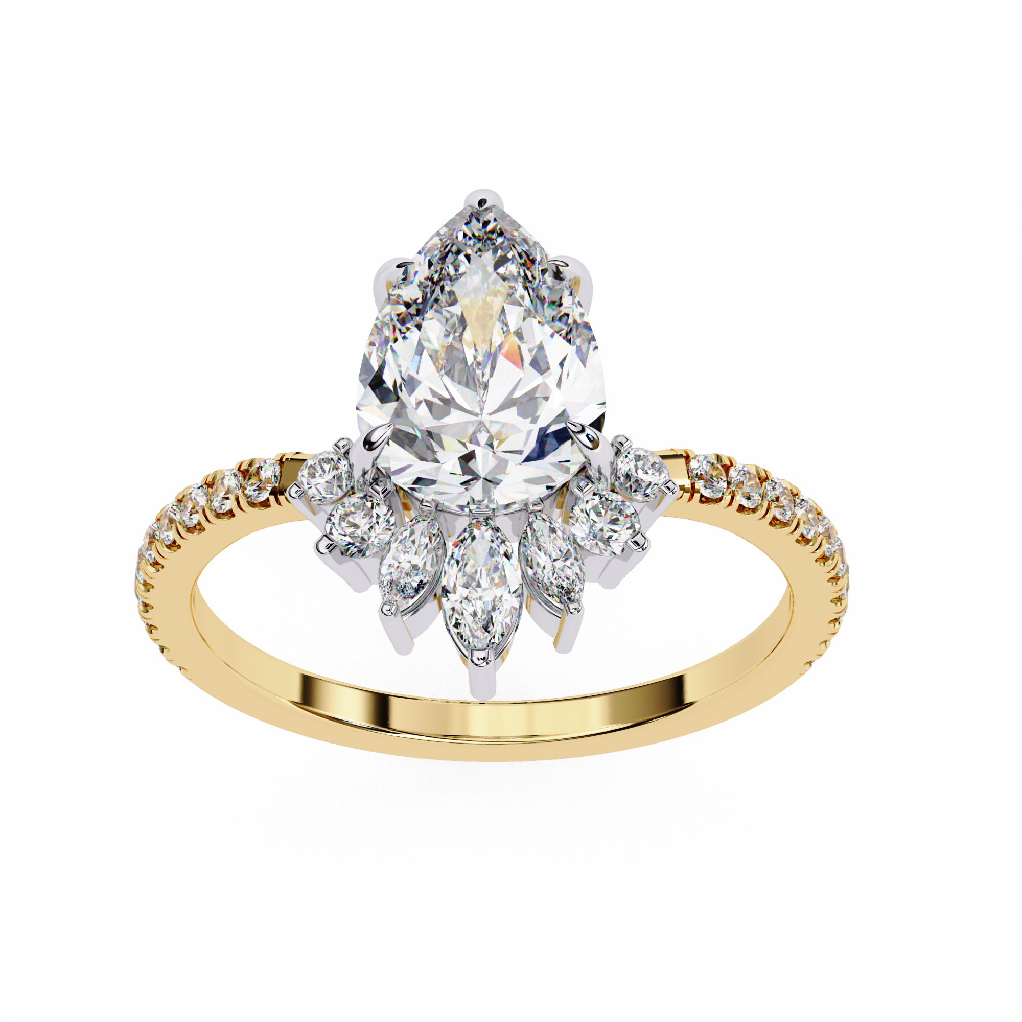 Statement Pear Shaped Lab Grown Diamond Ring
