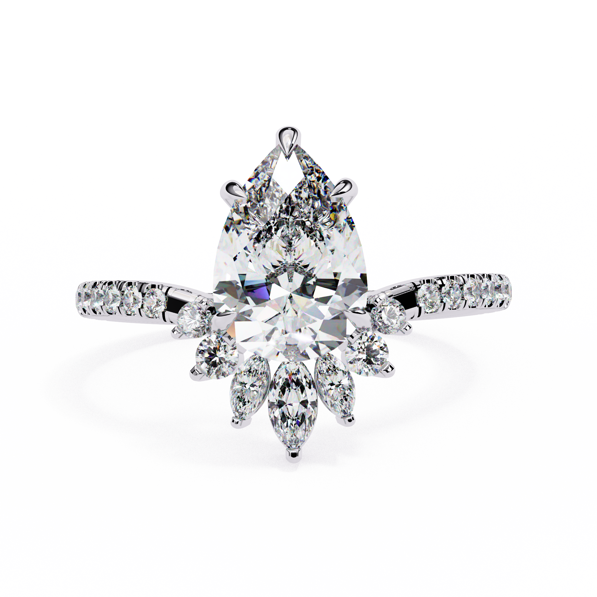 Statement Pear Shaped Lab Grown Diamond Ring