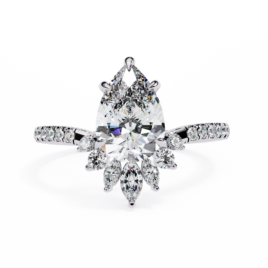 Statement Pear Shaped Lab Grown Diamond Ring