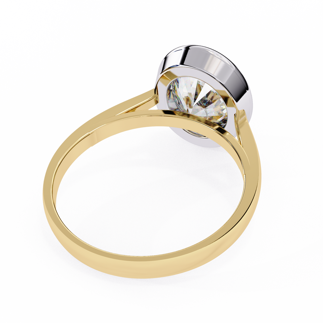 Unique Bezel Set Oval Diamond Ring