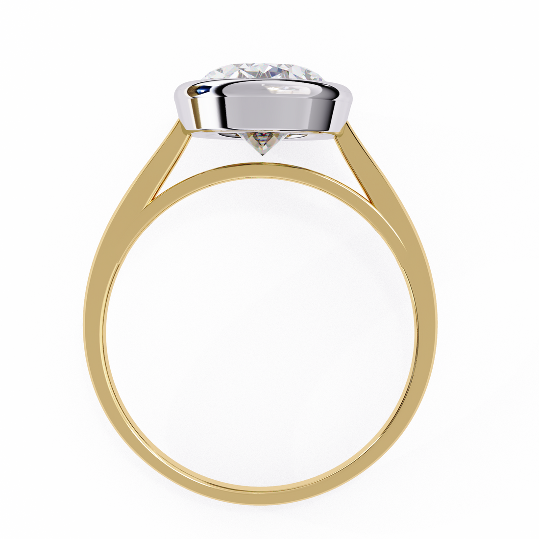 Unique Bezel Set Oval Diamond Ring