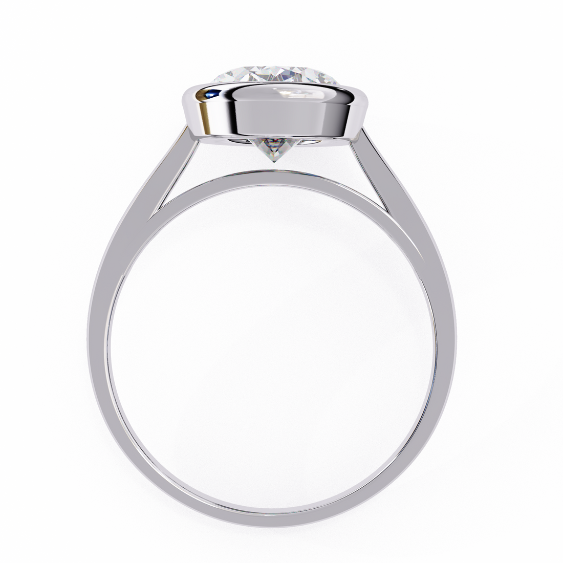 Unique Bezel Set Oval Diamond Ring