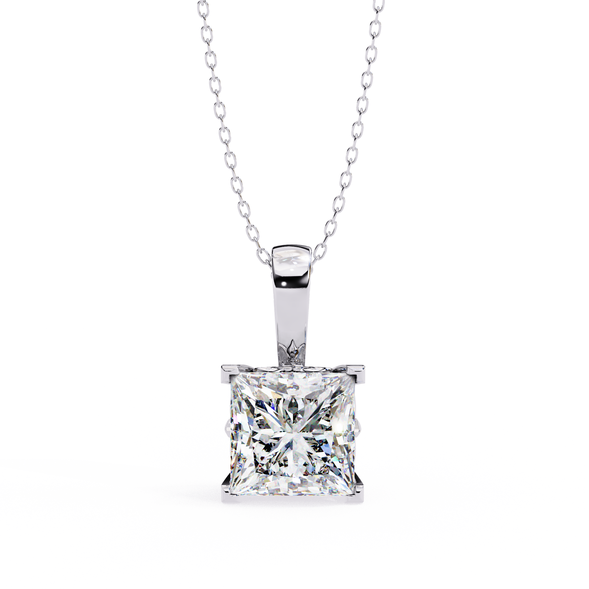 2.50 carats princess pendant