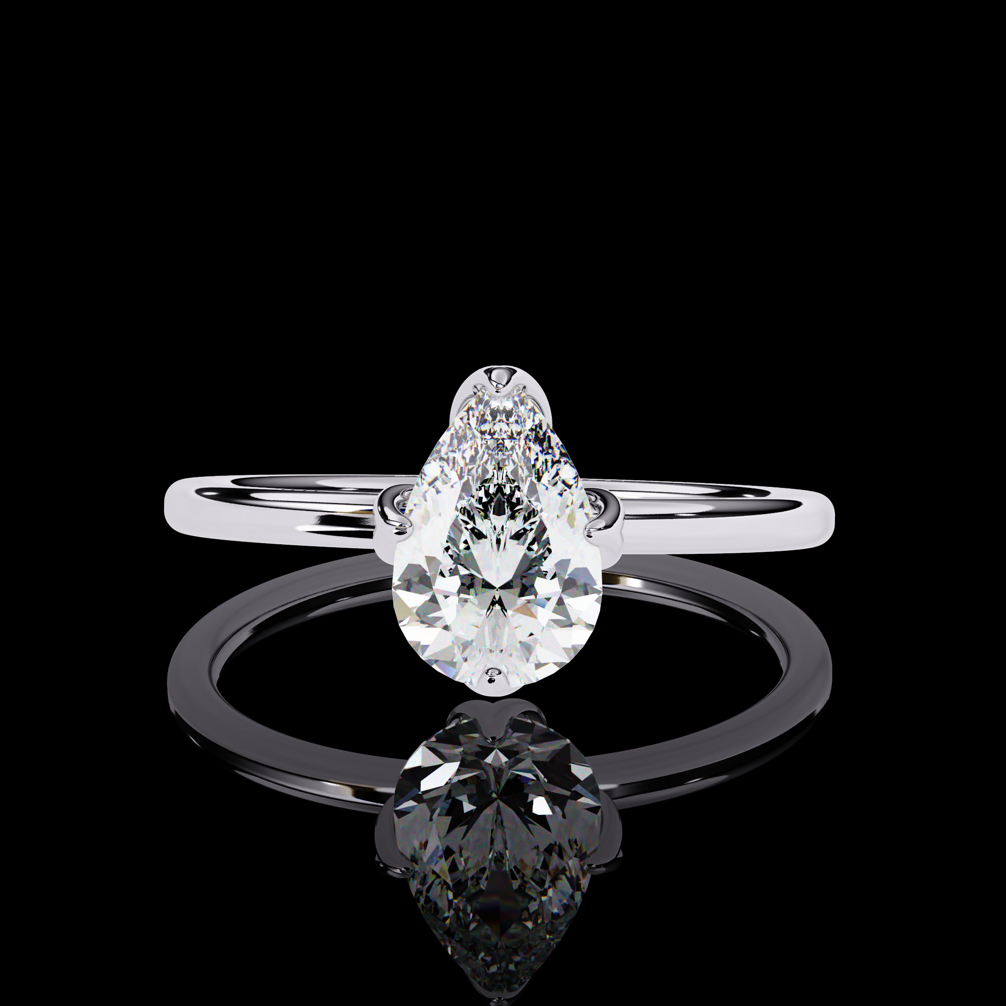 75 cent Pear Diamond Ring