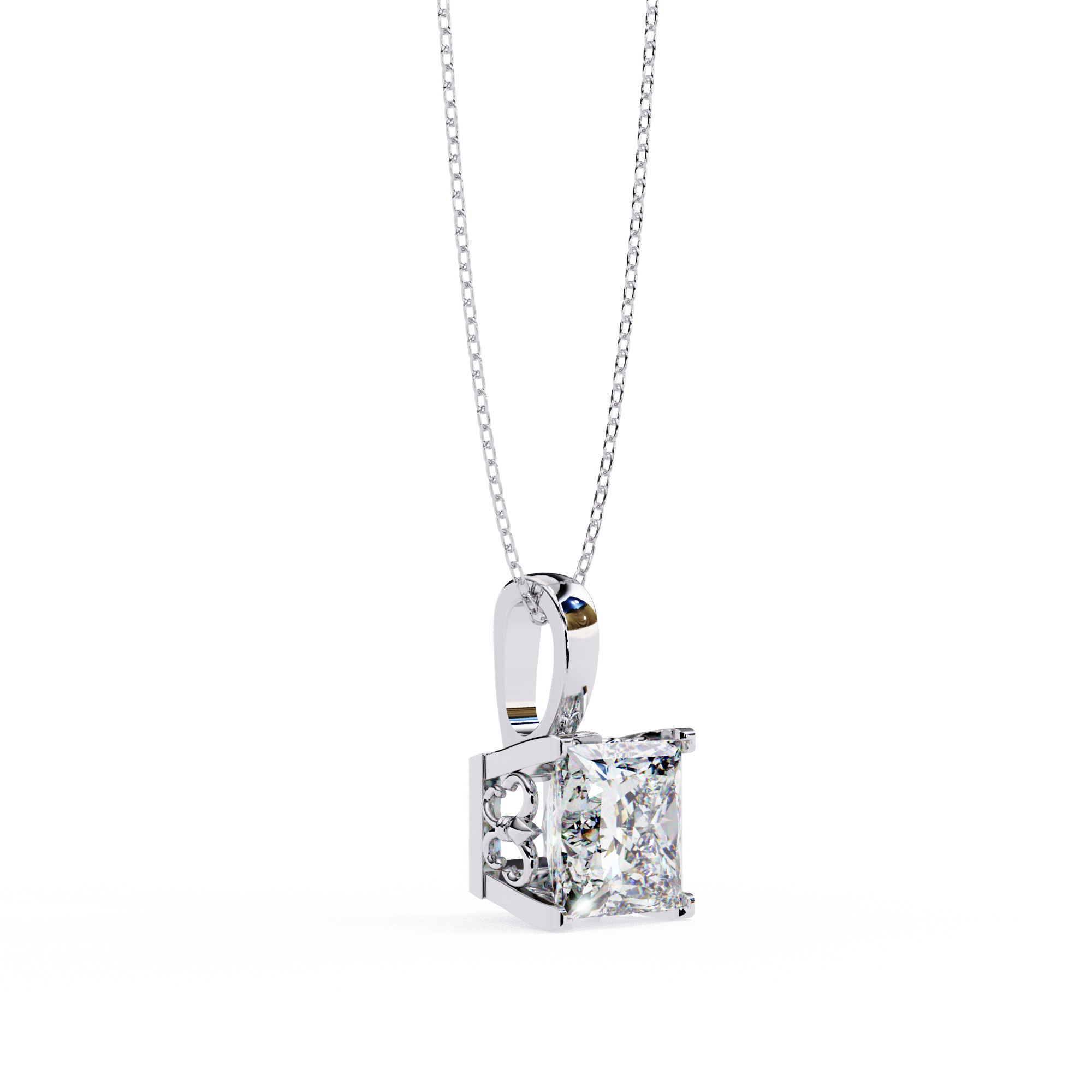 2.50 carats princess pendant