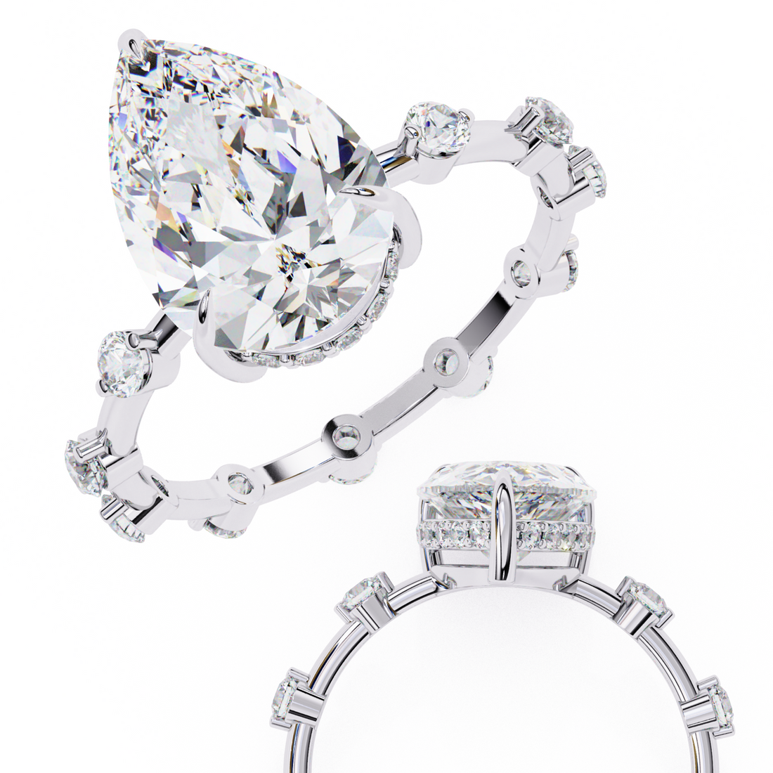 Statement Sparkle Pear Cut Diamond Ring