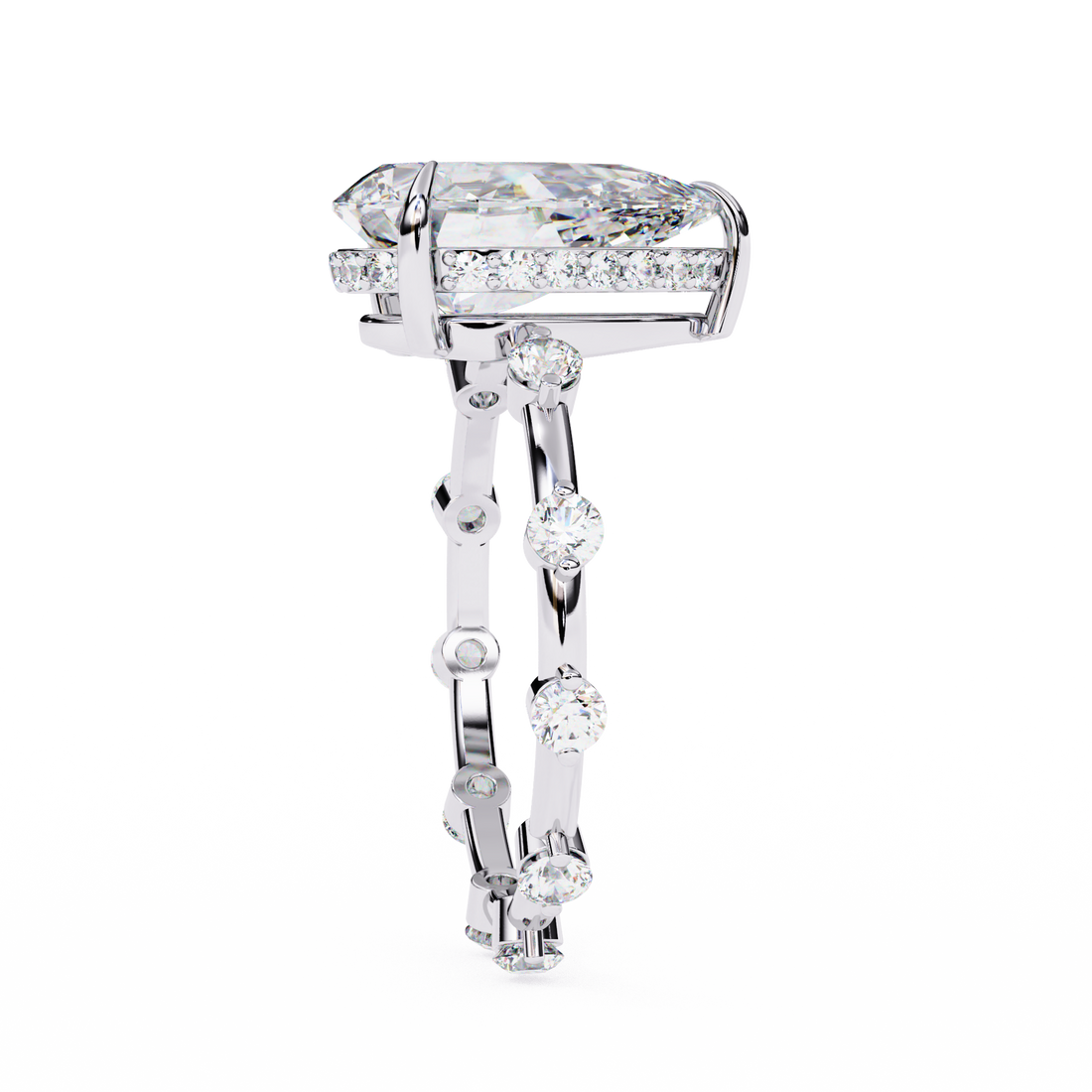 Statement Sparkle Pear Cut Diamond Ring