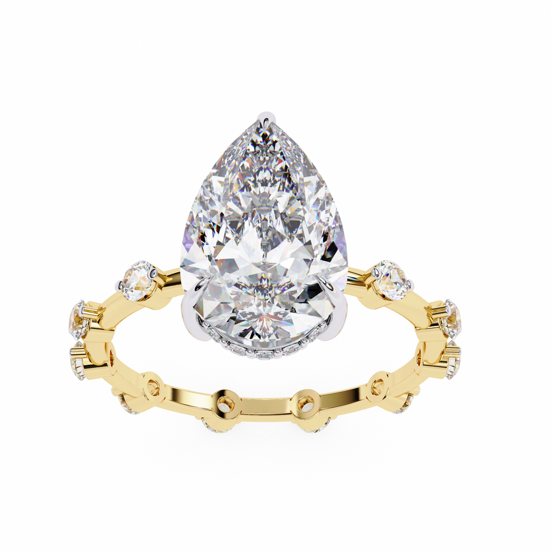 Statement Sparkle Pear Cut Diamond Ring