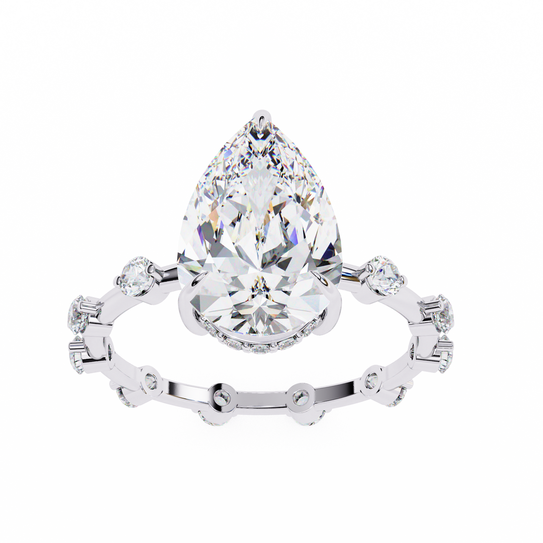 Statement Sparkle Pear Cut Diamond Ring