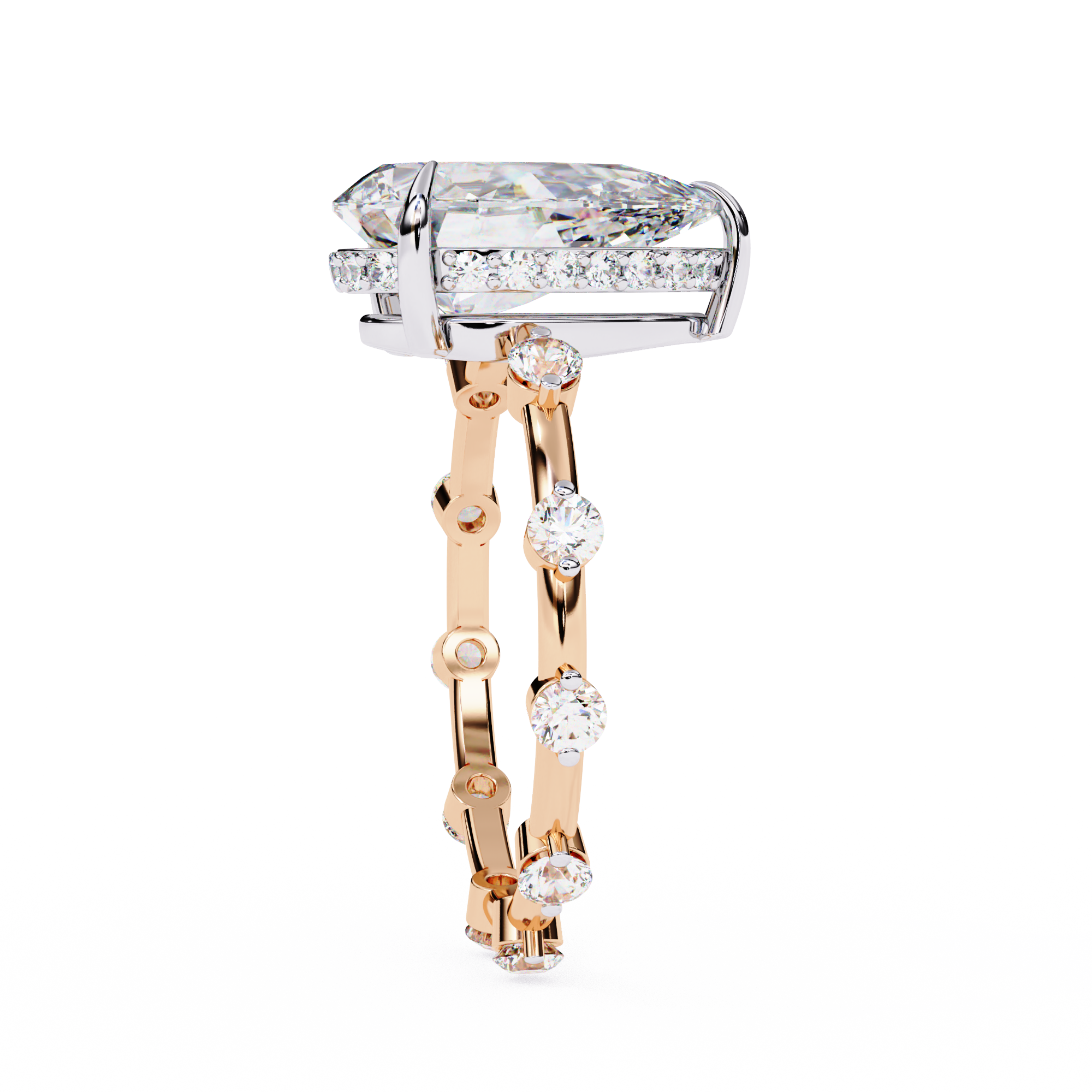 Statement Sparkle Pear Cut Diamond Ring