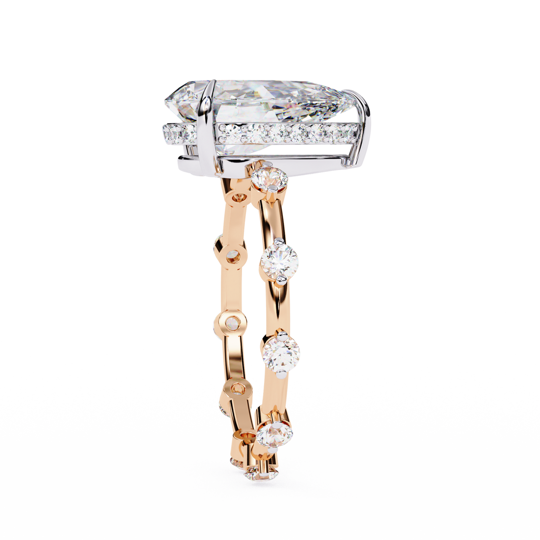 Statement Sparkle Pear Cut Diamond Ring