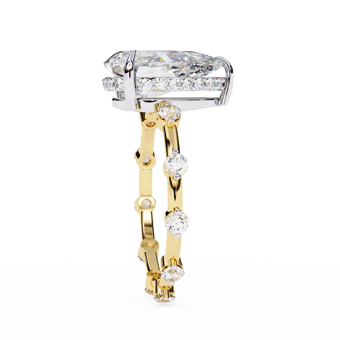 Statement Sparkle Pear Cut Diamond Ring