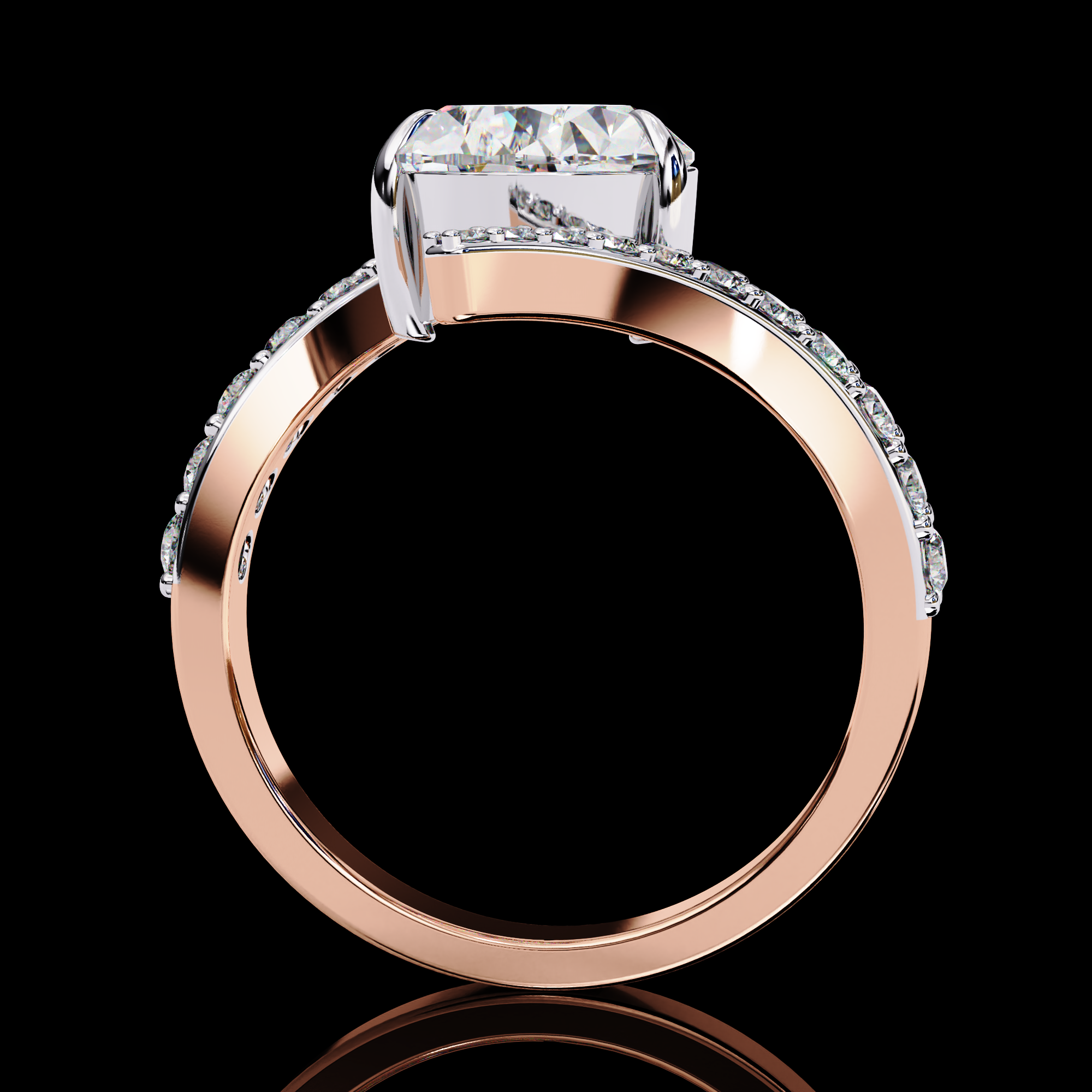 Elegant Wave Solitaire Diamond Ring