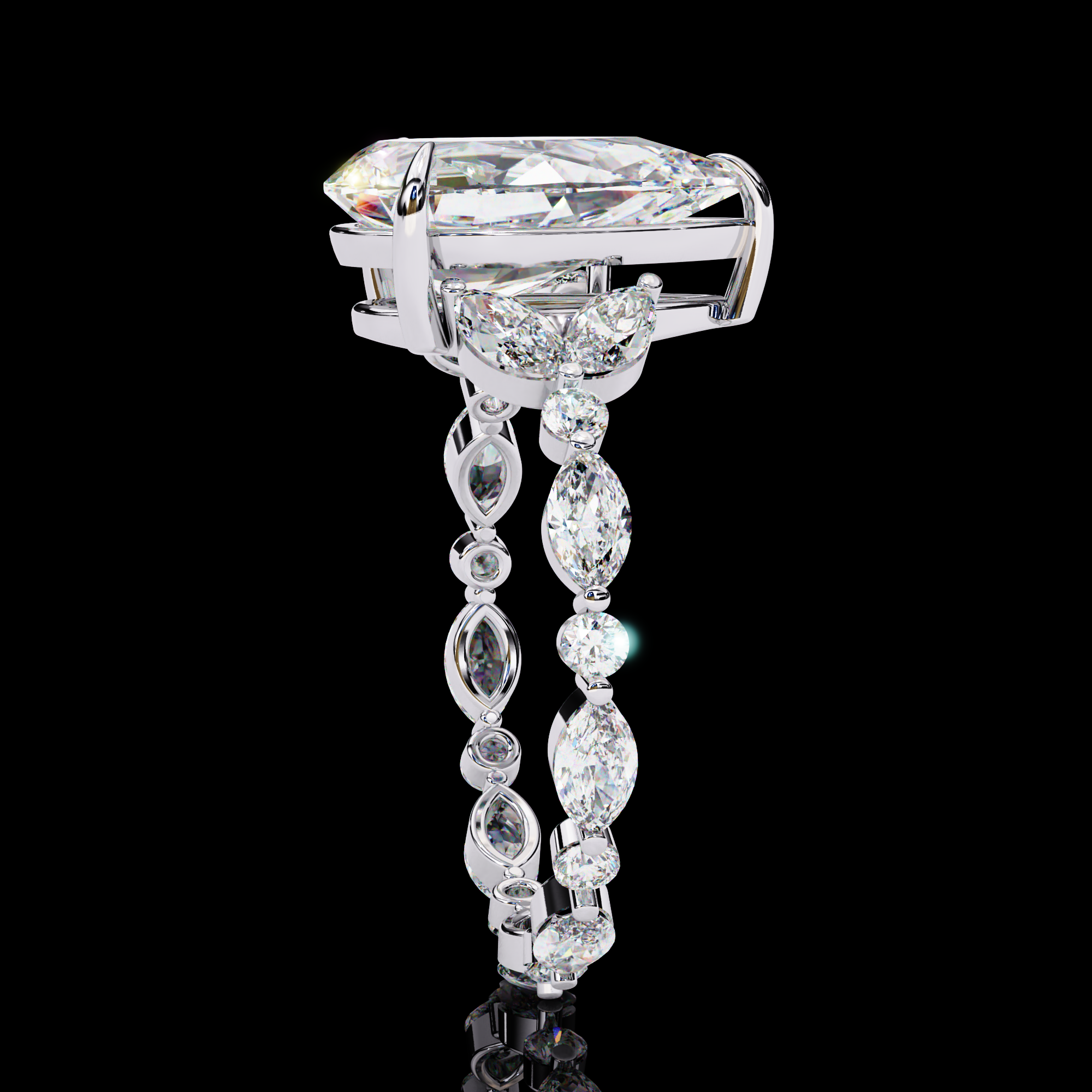 Alluring pear Lab Grown Diamond Ring