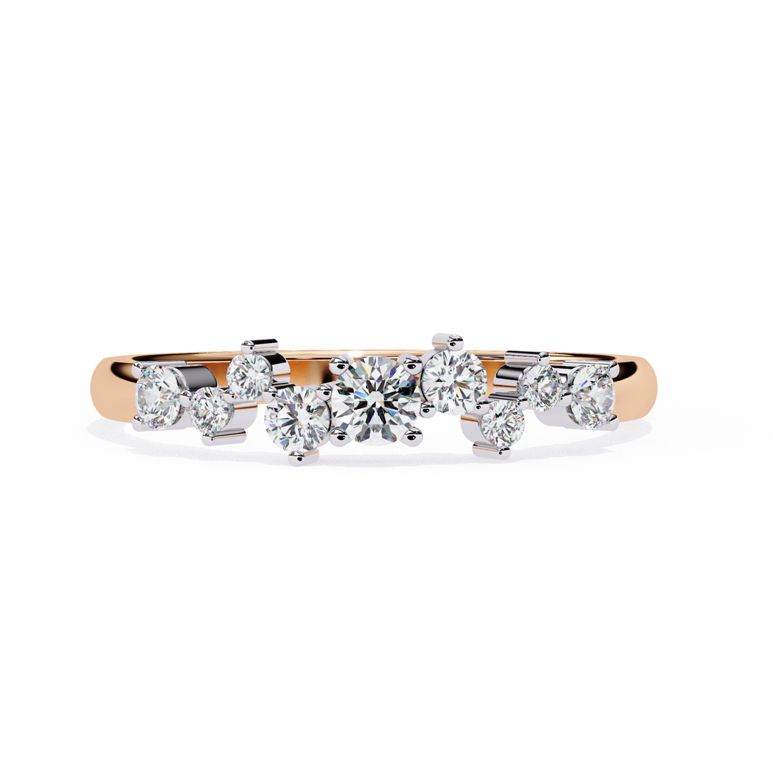 Shining Round Diamond Band Ring