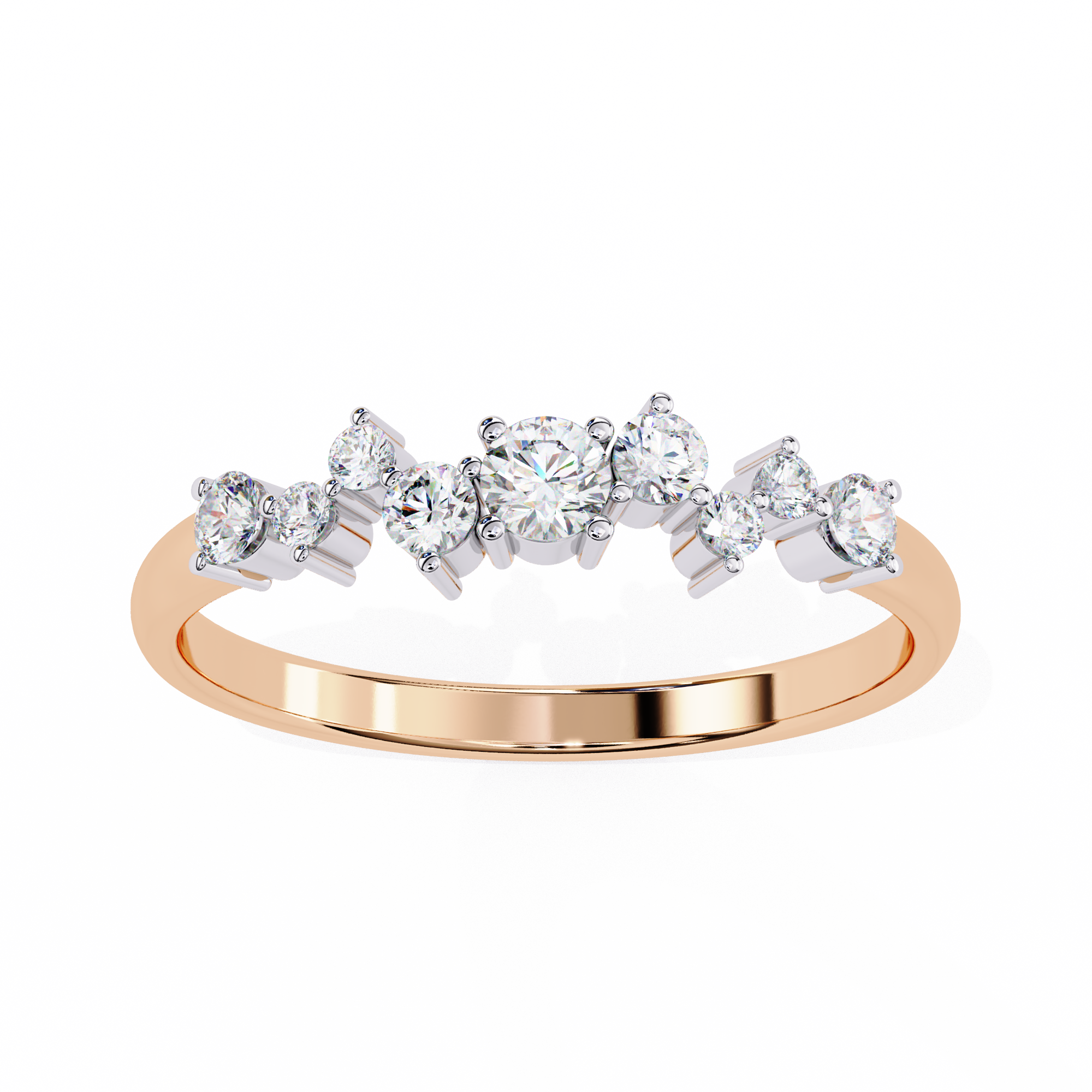 Shining Round Diamond Band Ring