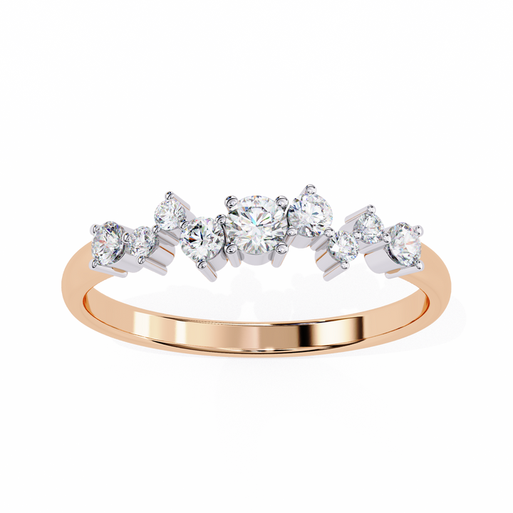 Shining Round Diamond Band Ring