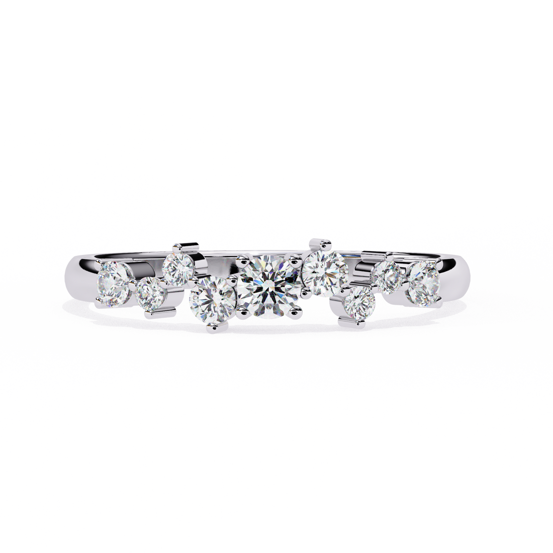 Shining Round Diamond Band Ring