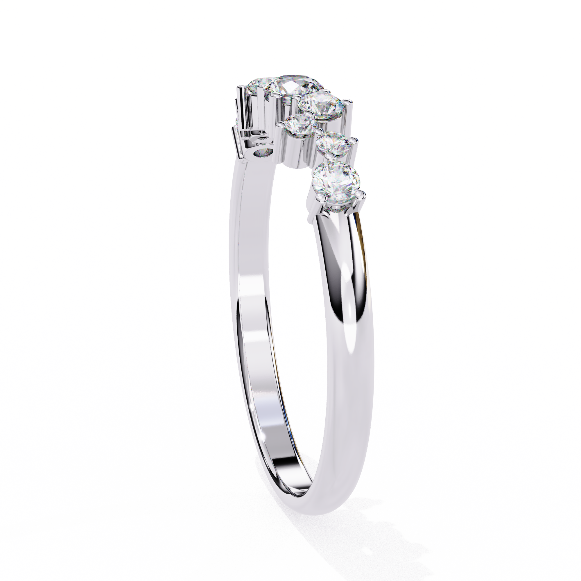 Shining Round Diamond Band Ring