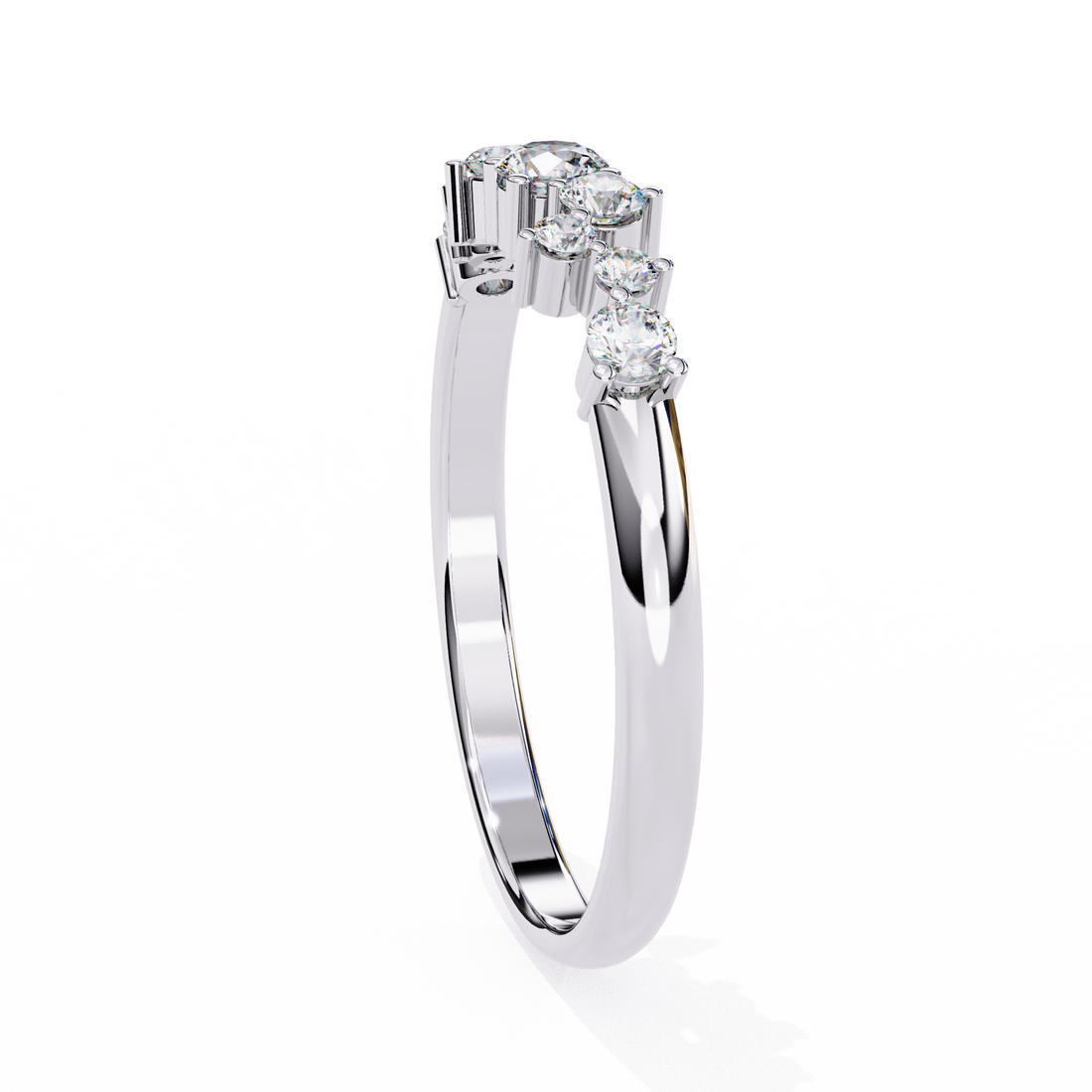 Shining Round Diamond Band Ring
