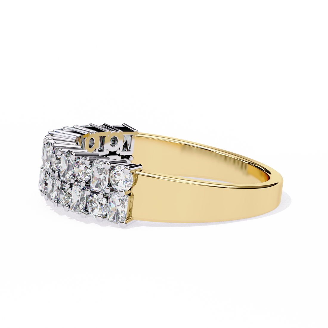 Two Steps Layered Diamond Statement Ring