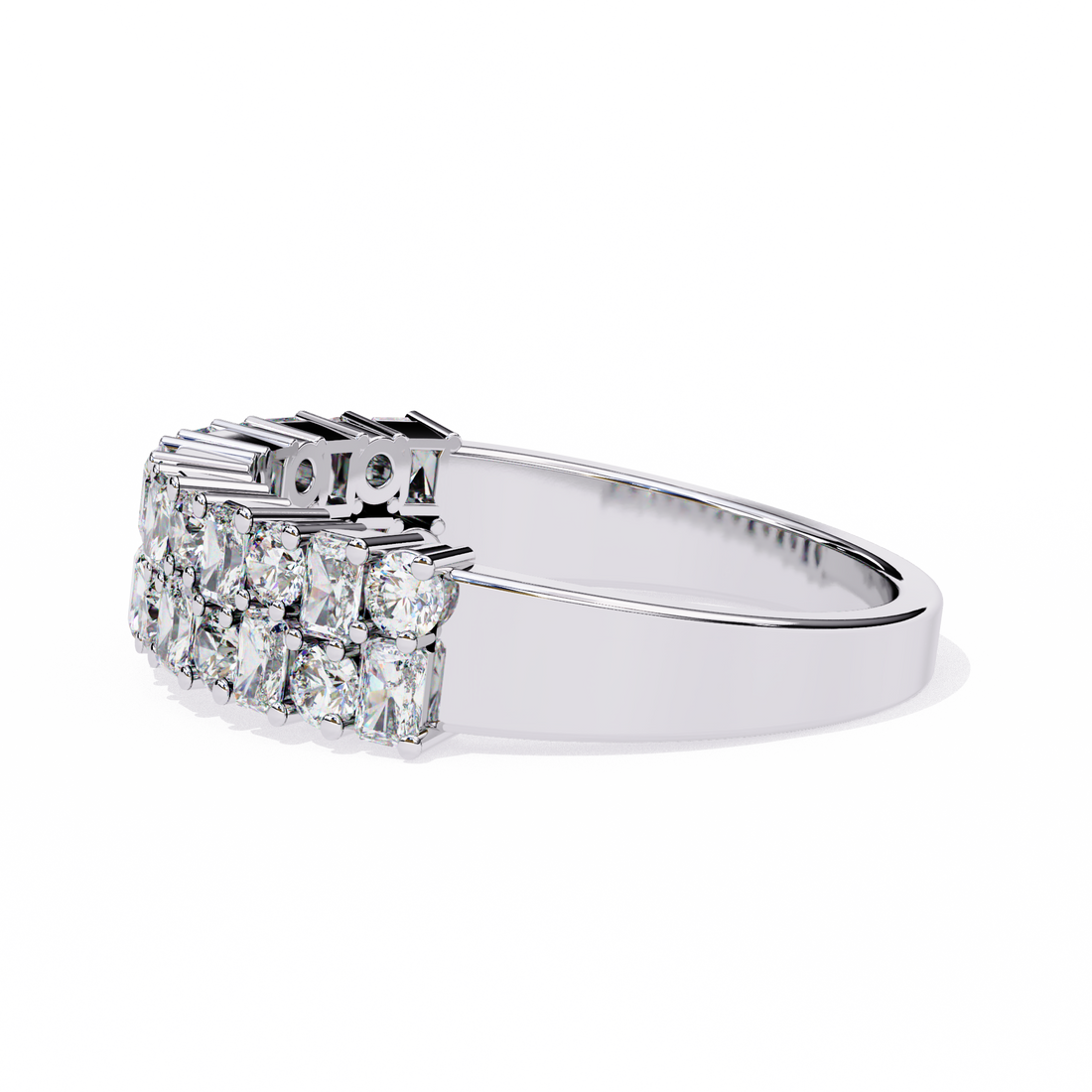 Two Steps Layered Diamond Statement Ring