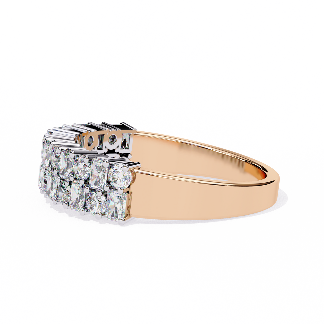 Two Steps Layered Diamond Statement Ring