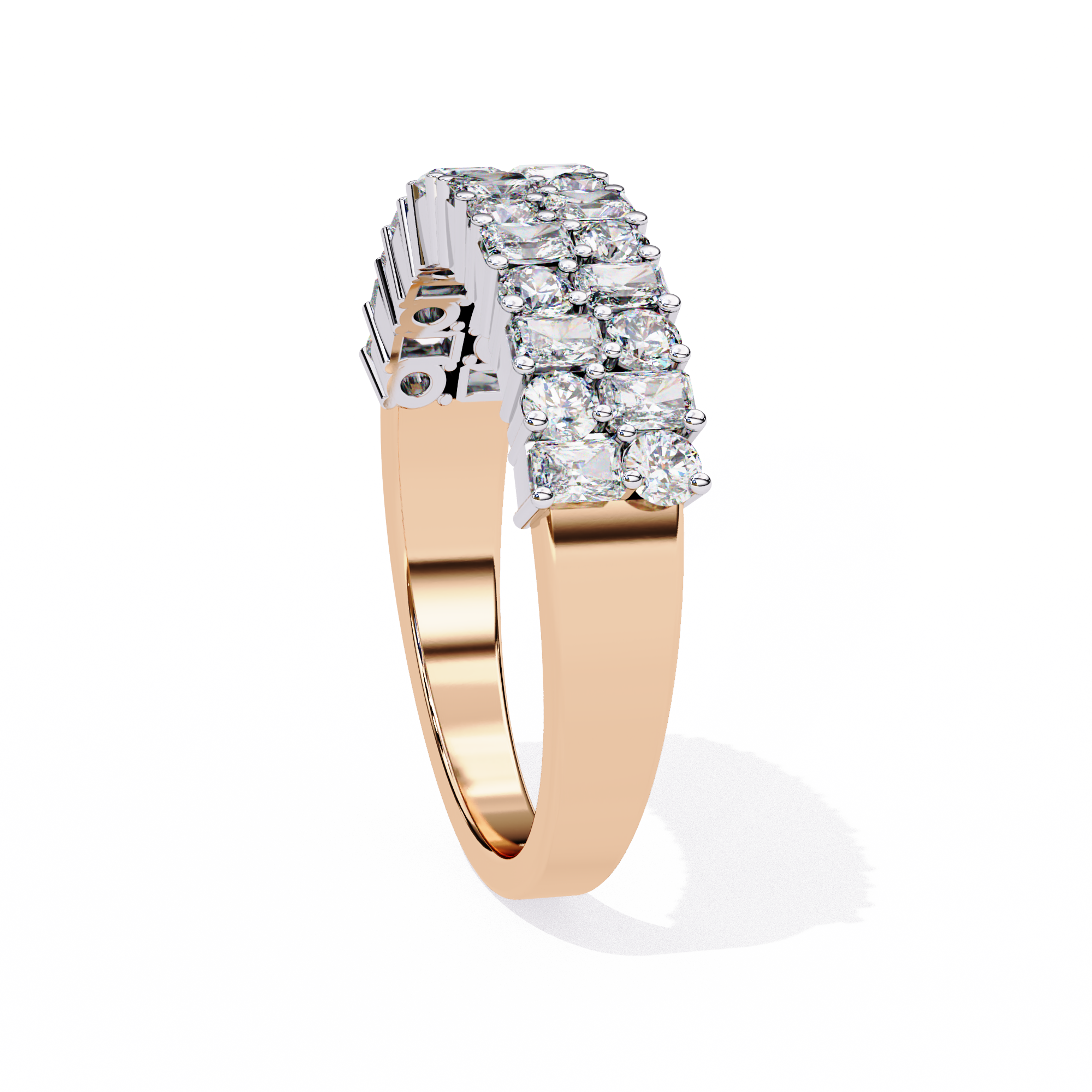 Two Steps Layered Diamond Statement Ring