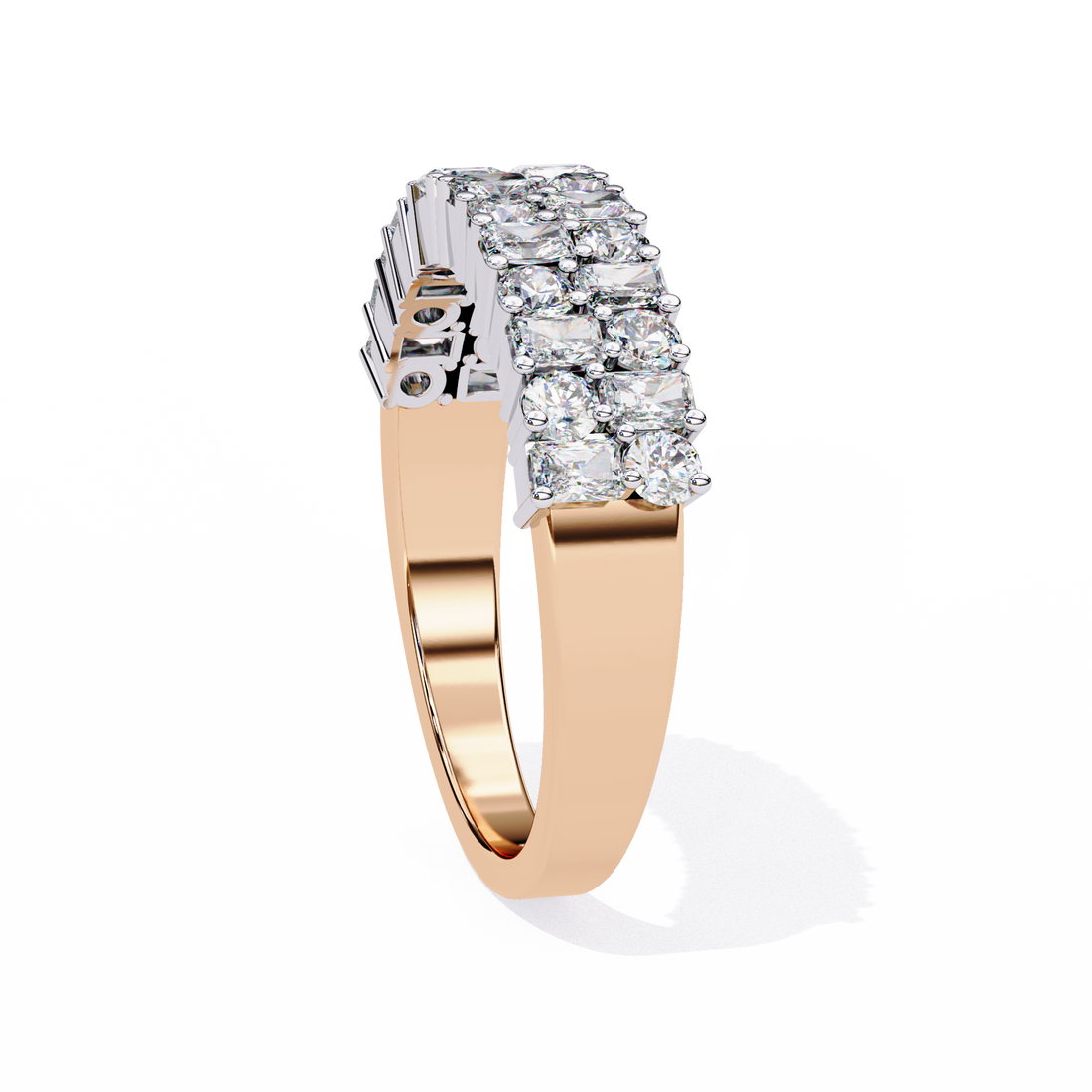 Two Steps Layered Diamond Statement Ring