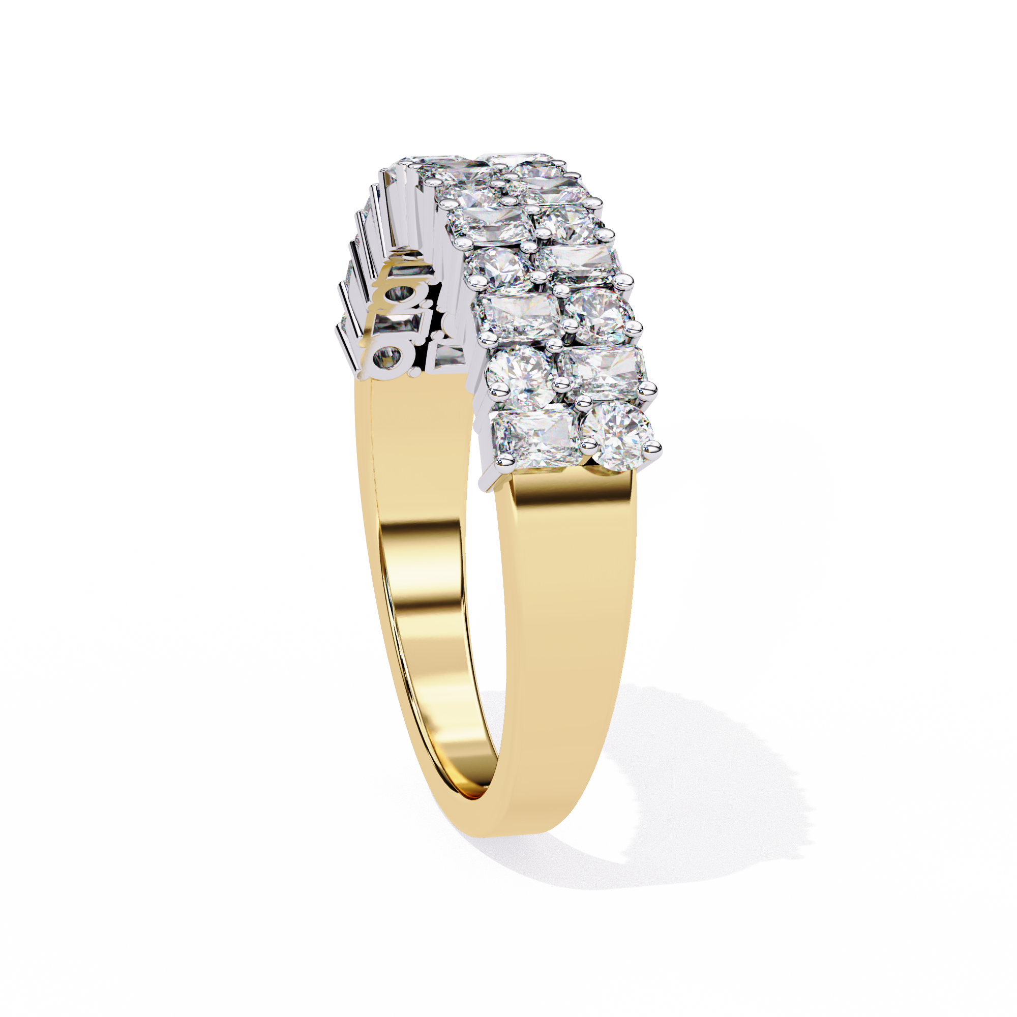 Two Steps Layered Diamond Statement Ring