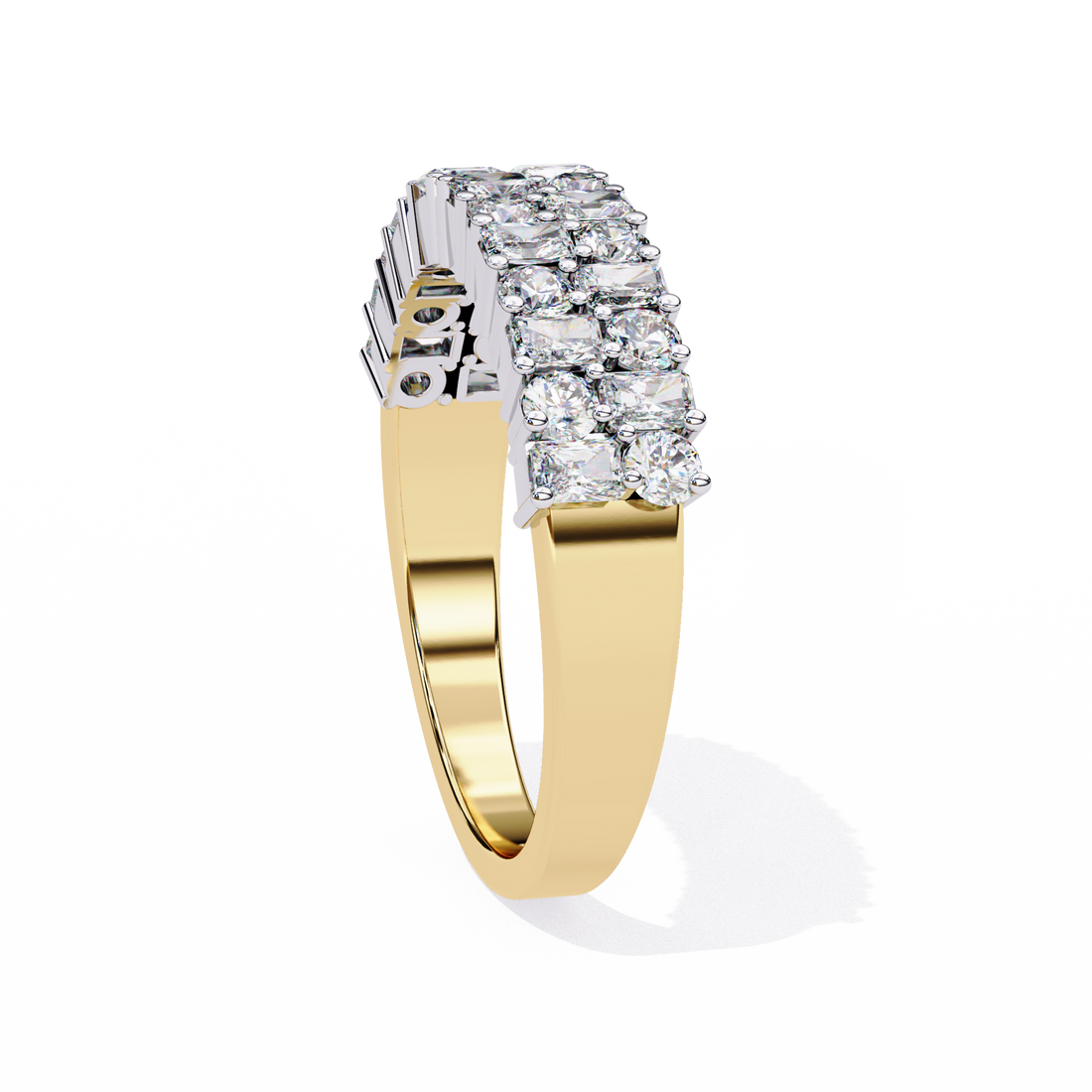 Two Steps Layered Diamond Statement Ring