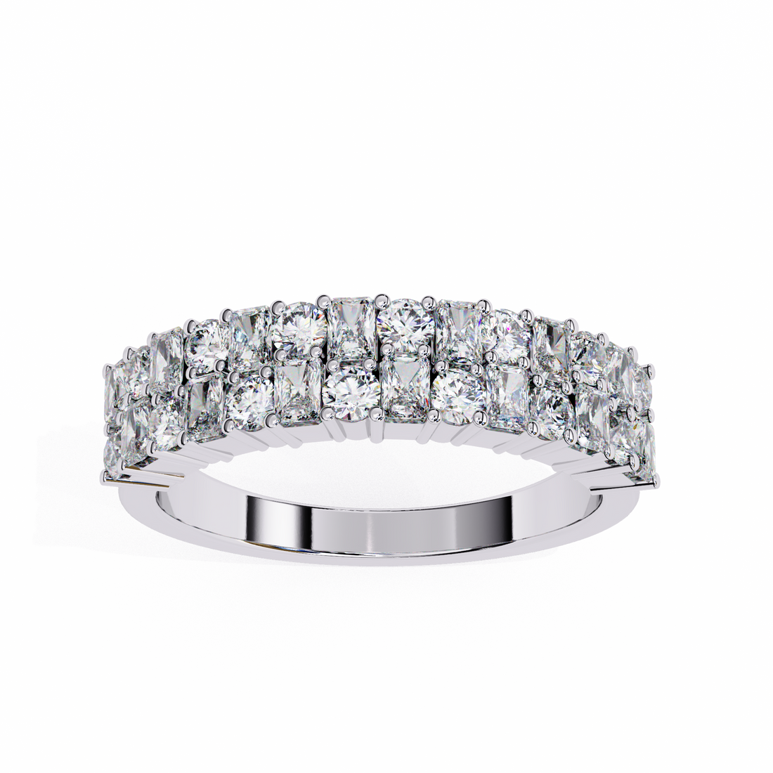Two Steps Layered Diamond Statement Ring