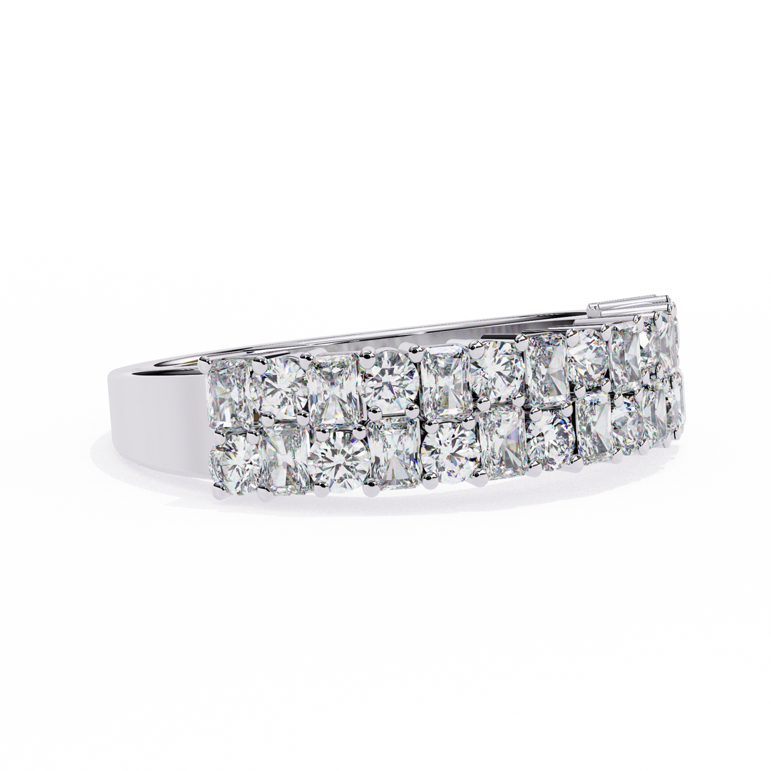 Two Steps Layered Diamond Statement Ring