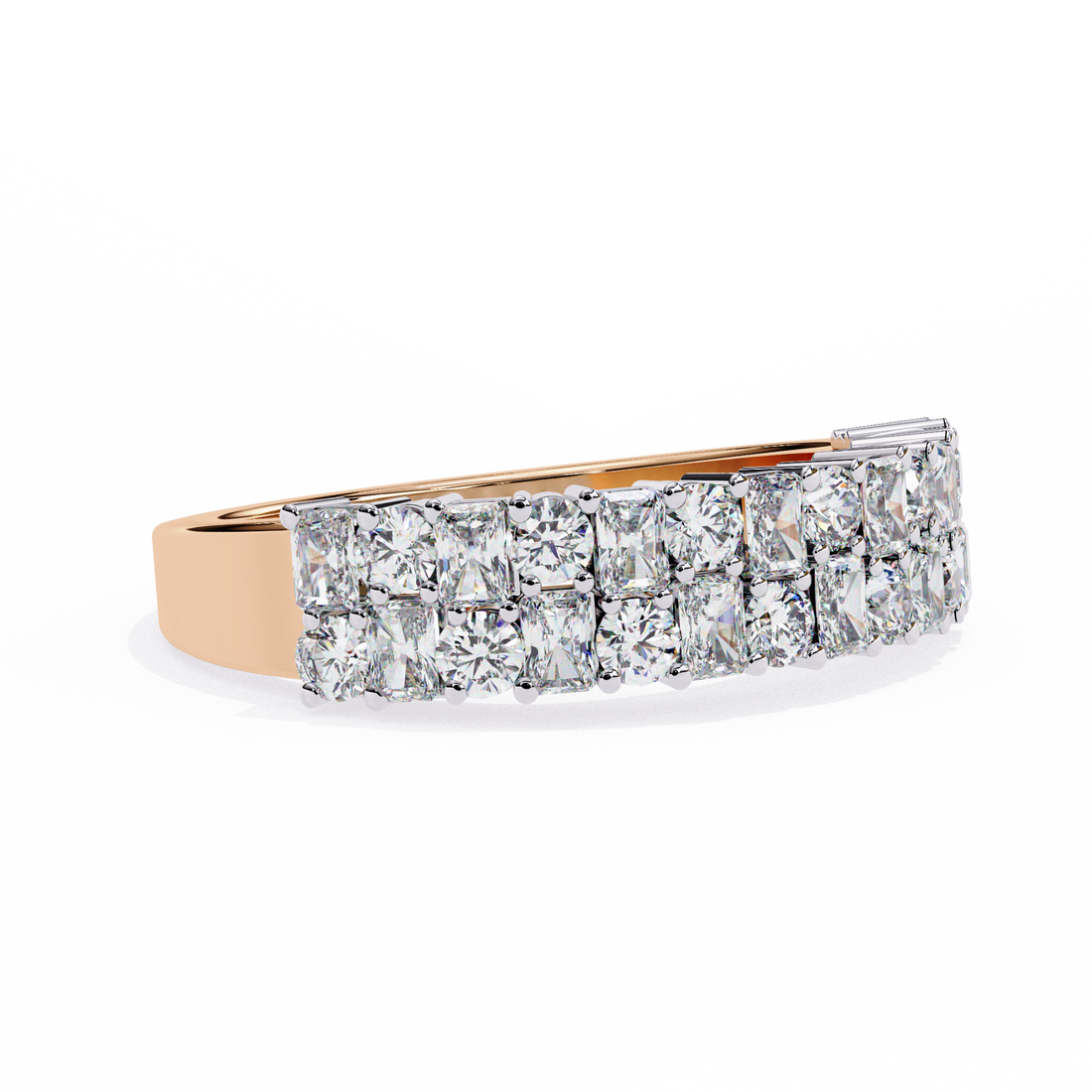 Two Steps Layered Diamond Statement Ring