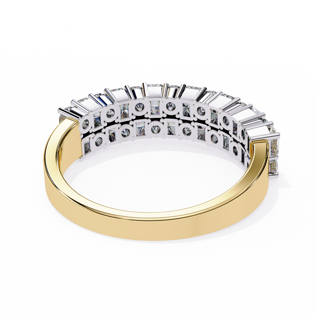 Two Steps Layered Diamond Statement Ring