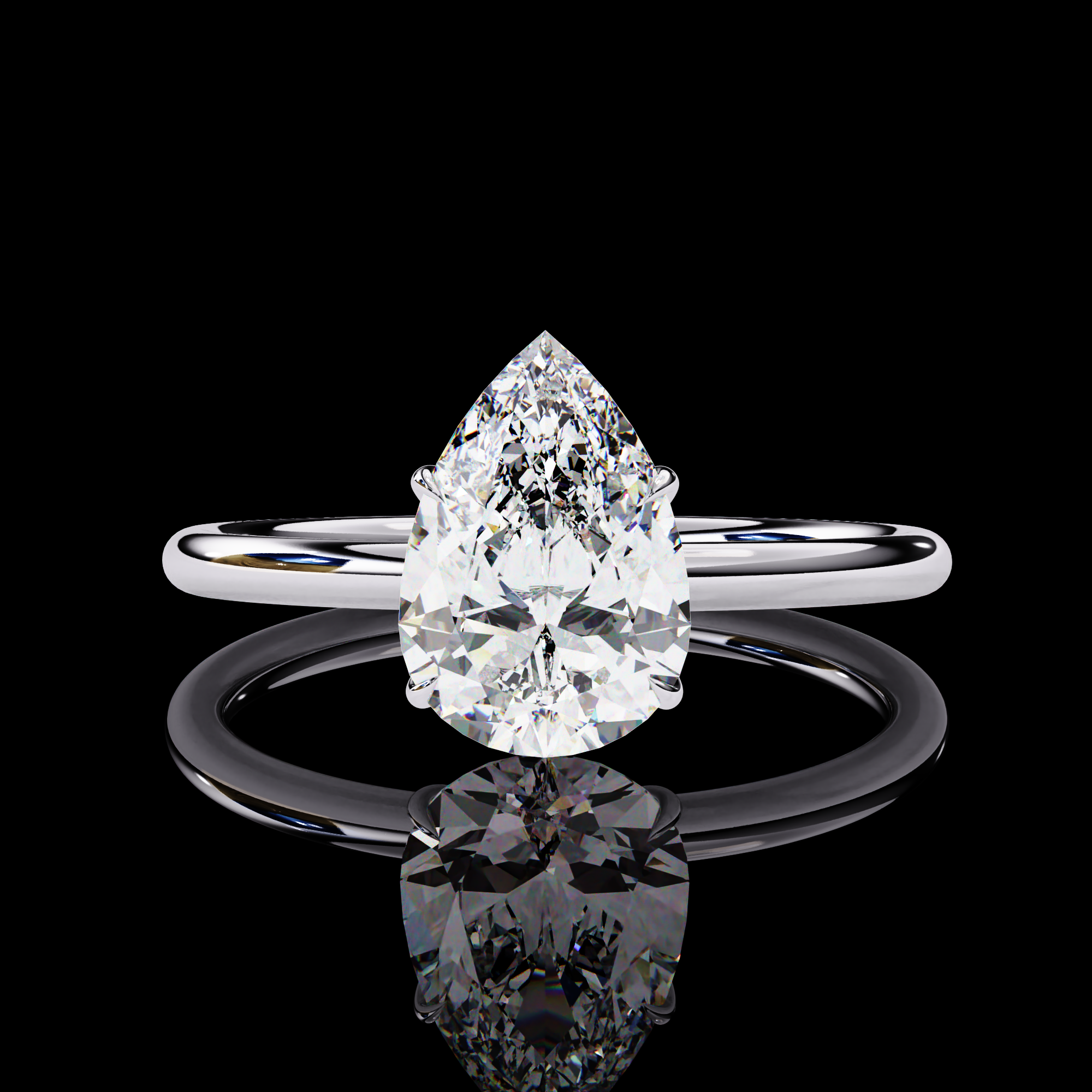 Classic Pear Lab Grown Diamond Ring