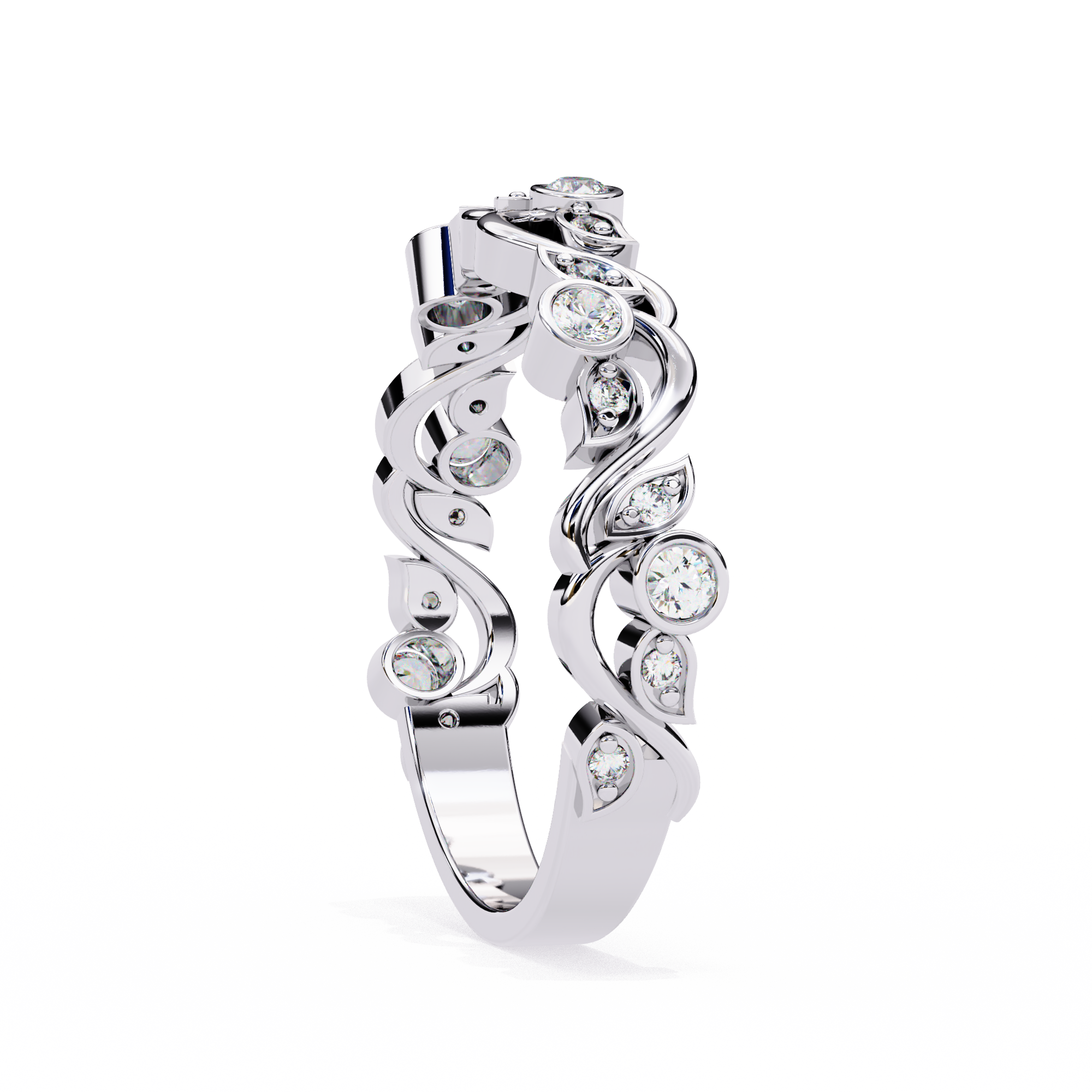 Wave Fusion Diamond Ring