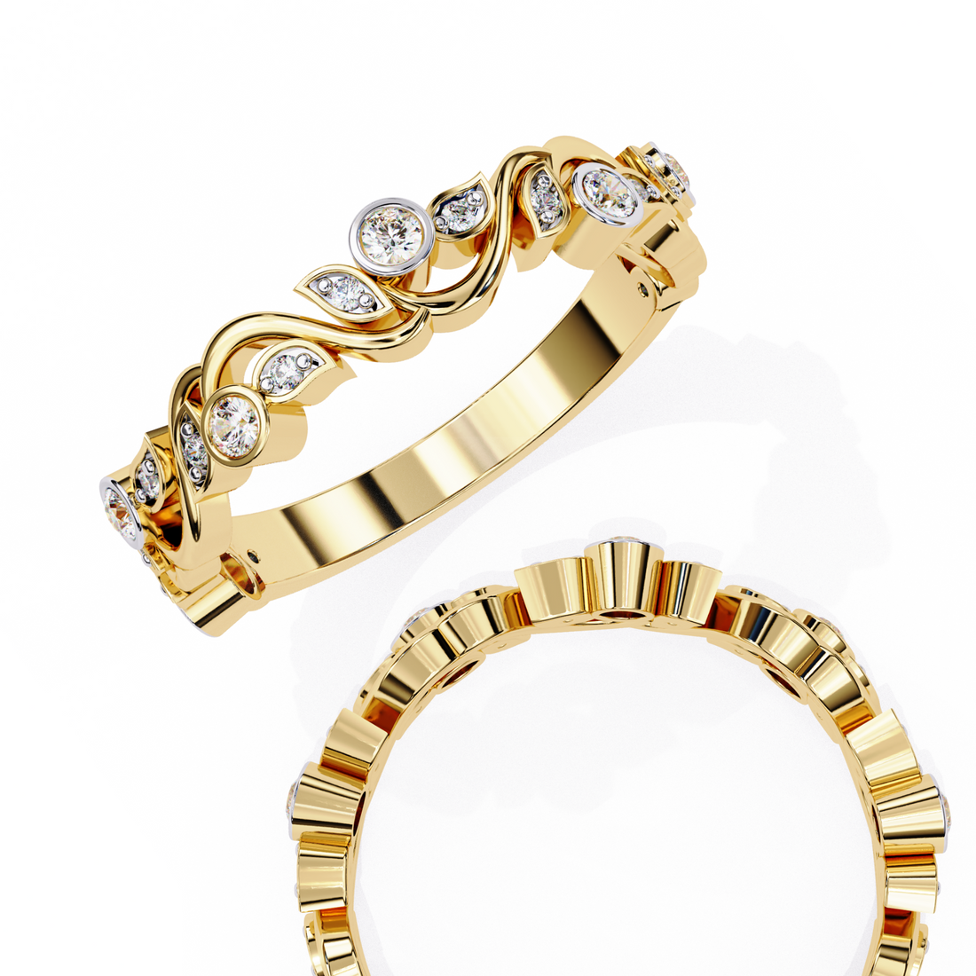 Wave Fusion Diamond Ring