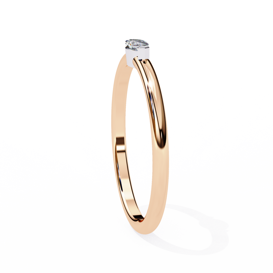 Unique Bezel Set Diamond Ring