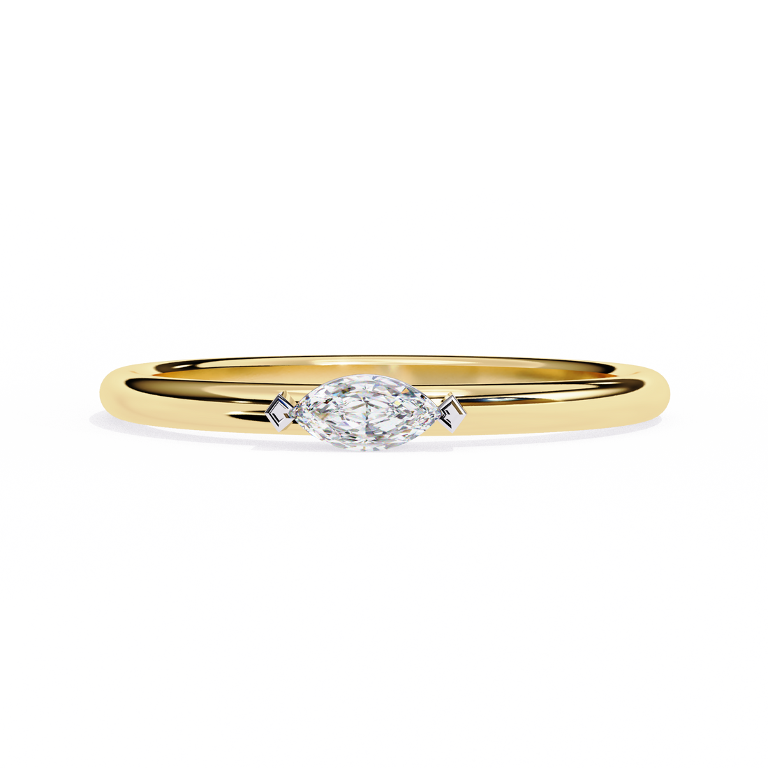 Unique Bezel Set Diamond Ring