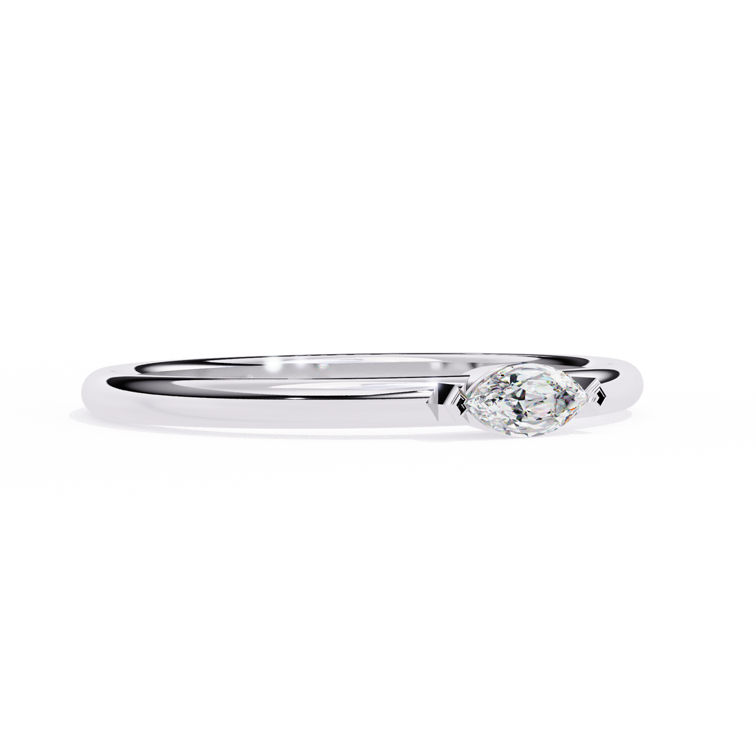 Unique Bezel Set Diamond Ring